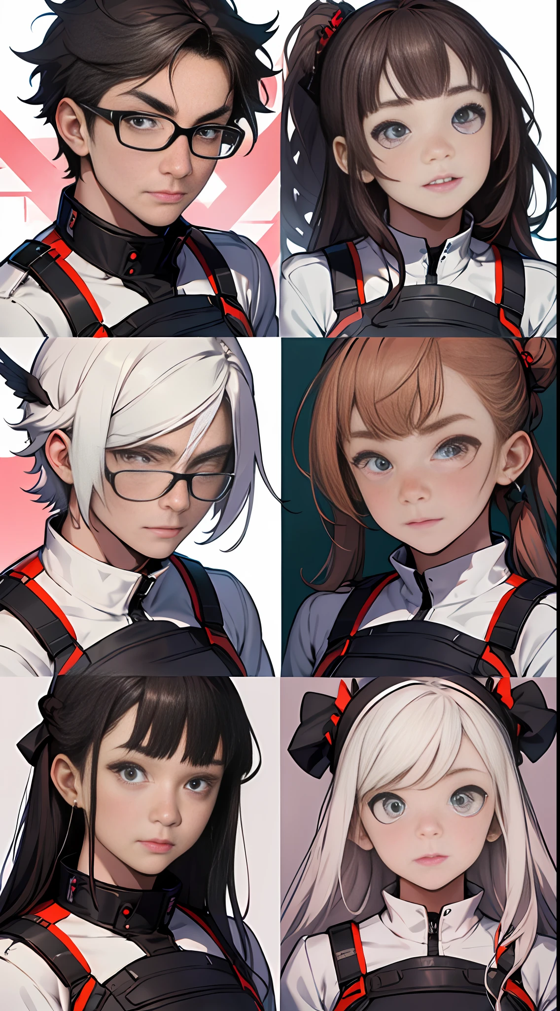 Three sons and three daughters,The eyes of the six team members widened in surprise,Look into the camera,The expressions on their faces were full of shock and incredulity。32K, Best quality, 巨作, Super detail, High details