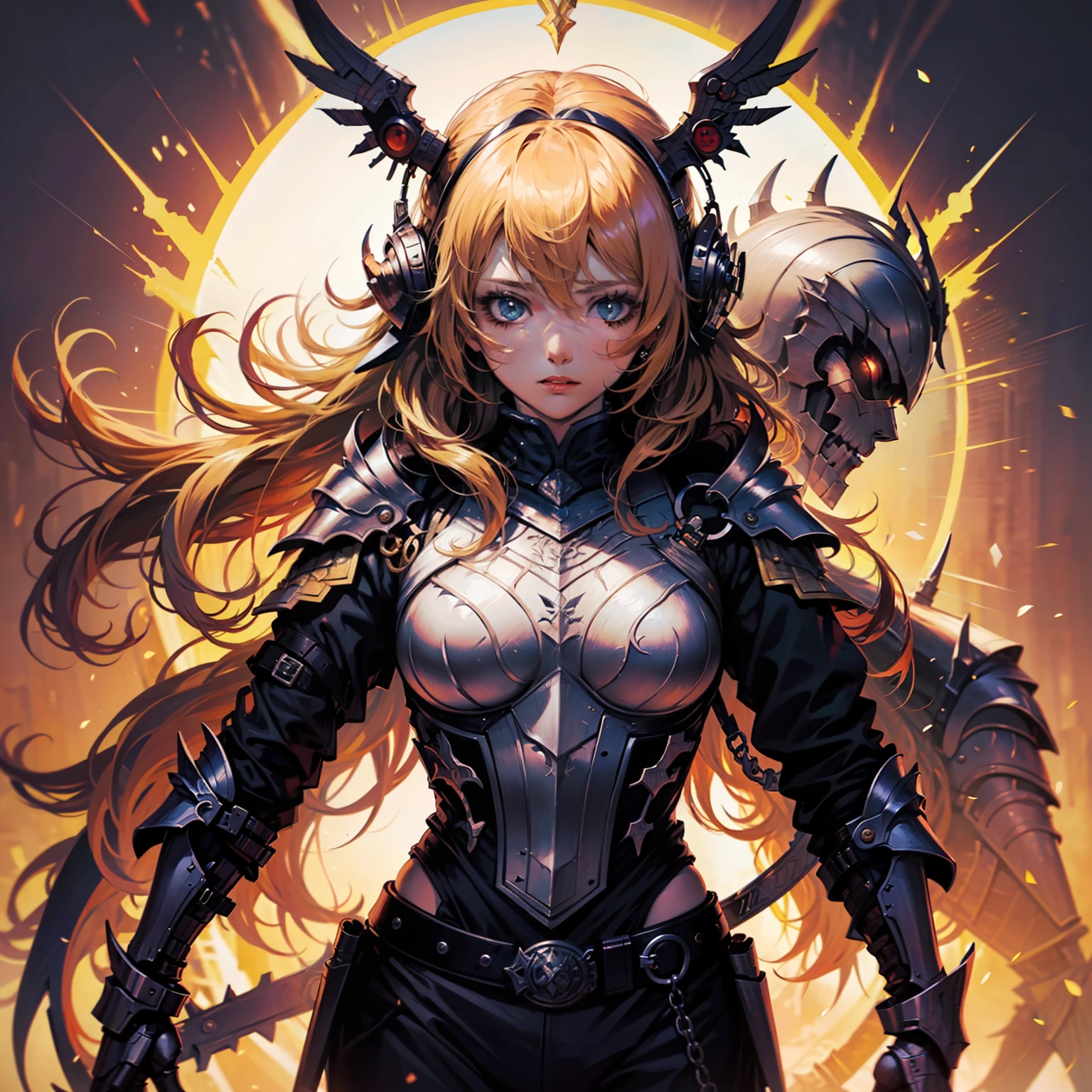 (1 garota), com armadura, (manga art style),Anime Visual, Obra-prima do anime, ((corpo inteiro)) , passaro de chamas ao fundo, soco concentrando fogo, (((agachada)))