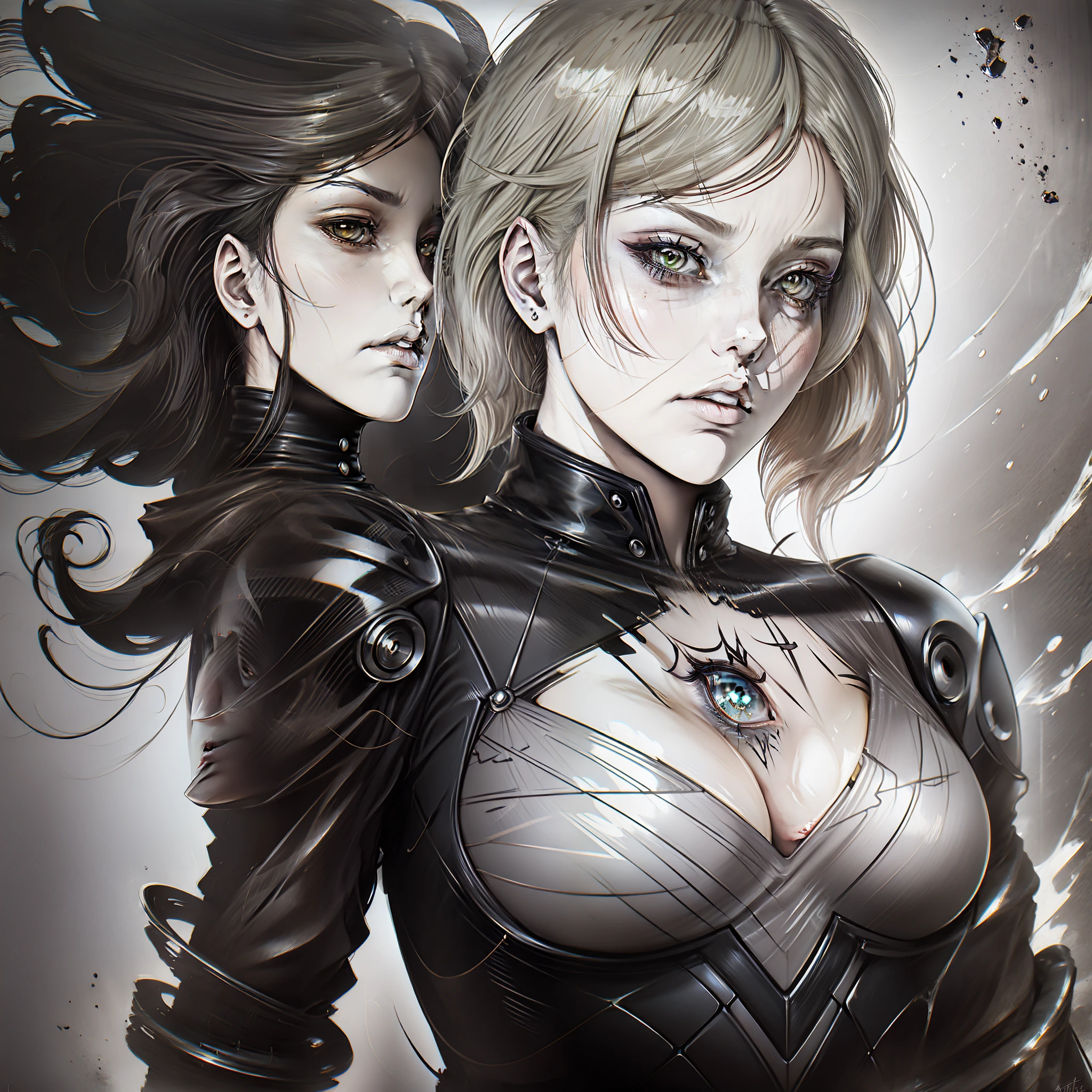 personagens de anime de duas mulheres em roupas de couro posando para uma foto, Modelo IG | Artgerm, Artgerm extremamente detalhado, Artgerm. anime illustration, estilo Artgerm, Artgerm. High detail, arte digital do anime cyberpunk, Artgerm em ArtStation Pixiv, Ross Tran 8 K, Persona 5 Estilo Arte wlop, estilo Artgerm