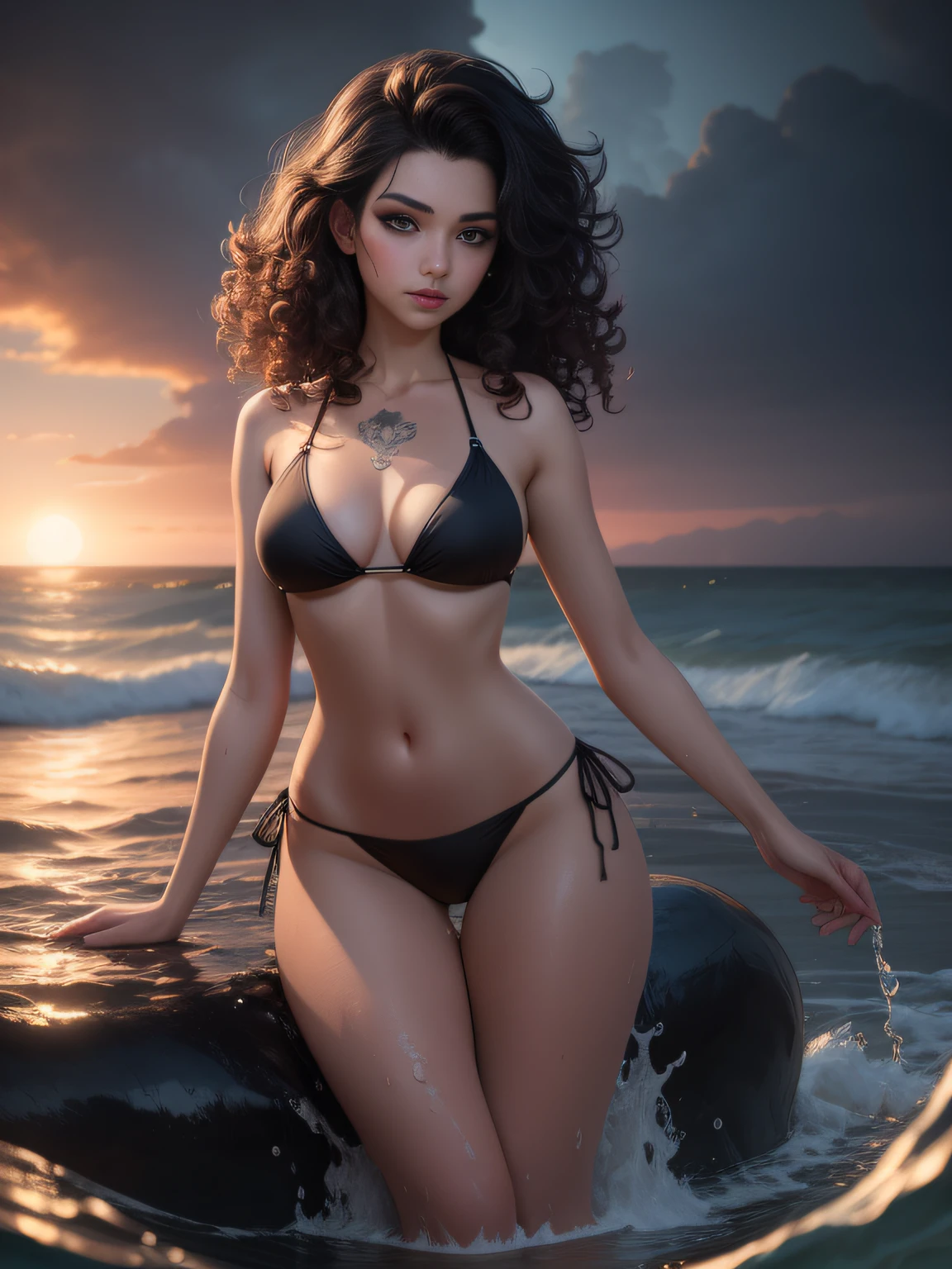 girl lying in the water with open legs showing public hair,full body, Jean-Baptiste Monge style, close-up, lovely woman lying on beach water, splashes, magical lights, WLOP, Artgerm and James Jean, by Pascal Blanche Rutkowski, Repin Artstation, Art of Aquirax, 8k, epic, focus sharp , hyper realistic painting, detailed character design concept art, matte painting, beautiful full body caucasian girl closeup, oil painting, stormy sunset reddish sky, abstract rough waves, concept art, skin wet with water, water drops, bubbles and wavy foam, digital art, glowing, cinematic, big glowing perfect eyes, filigree, surreal, fantasy, woman lying on sea water, volumetric lighting", "Best Quality", "Masterpiece, girl art Sakimichan style, slight smile, pubic hair view, 1 sexy girl in see-through beachwear, bare breasts, open see-through T-shirt, mandala and flower tattoos, best quality, long curly black hair, long cascading hair, hair long curly, transparent bikini, black bikini, beautiful girl in short bikini revealing beautiful pubic,
