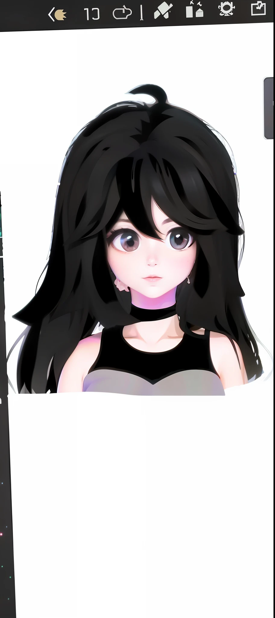 a close up of a cartoon girl with a black hair, cel - shaded art style, flat anime style shading, in an anime style, jaidenanimations, In anime style, anime art style, An anime girl, Girl with black hair, an anime drawing, style of anime, anime style portrait, anime shading), She has black hair, Anime art style, cel shaded anime
