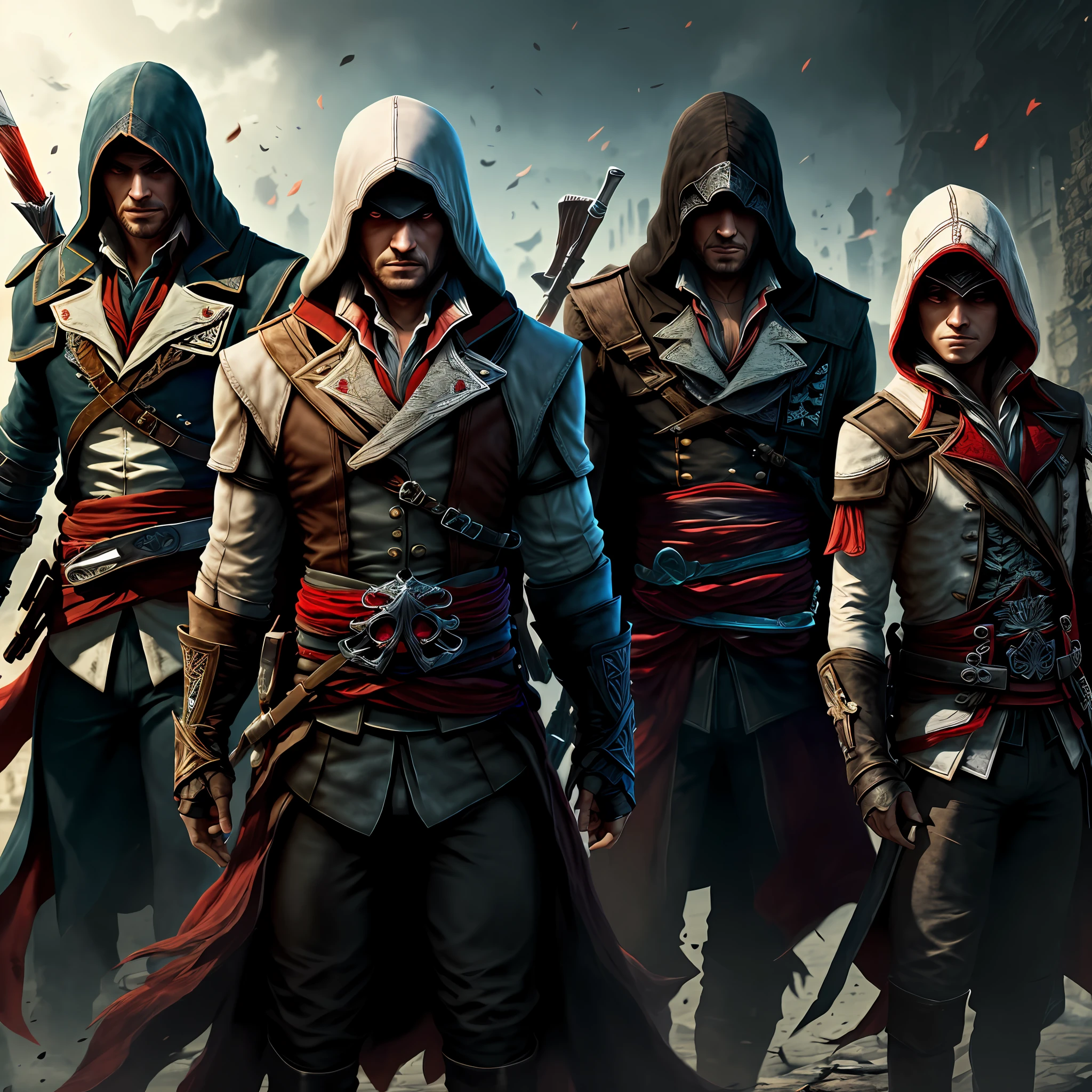 4 assassinos, assasins Creed, juntos --auto