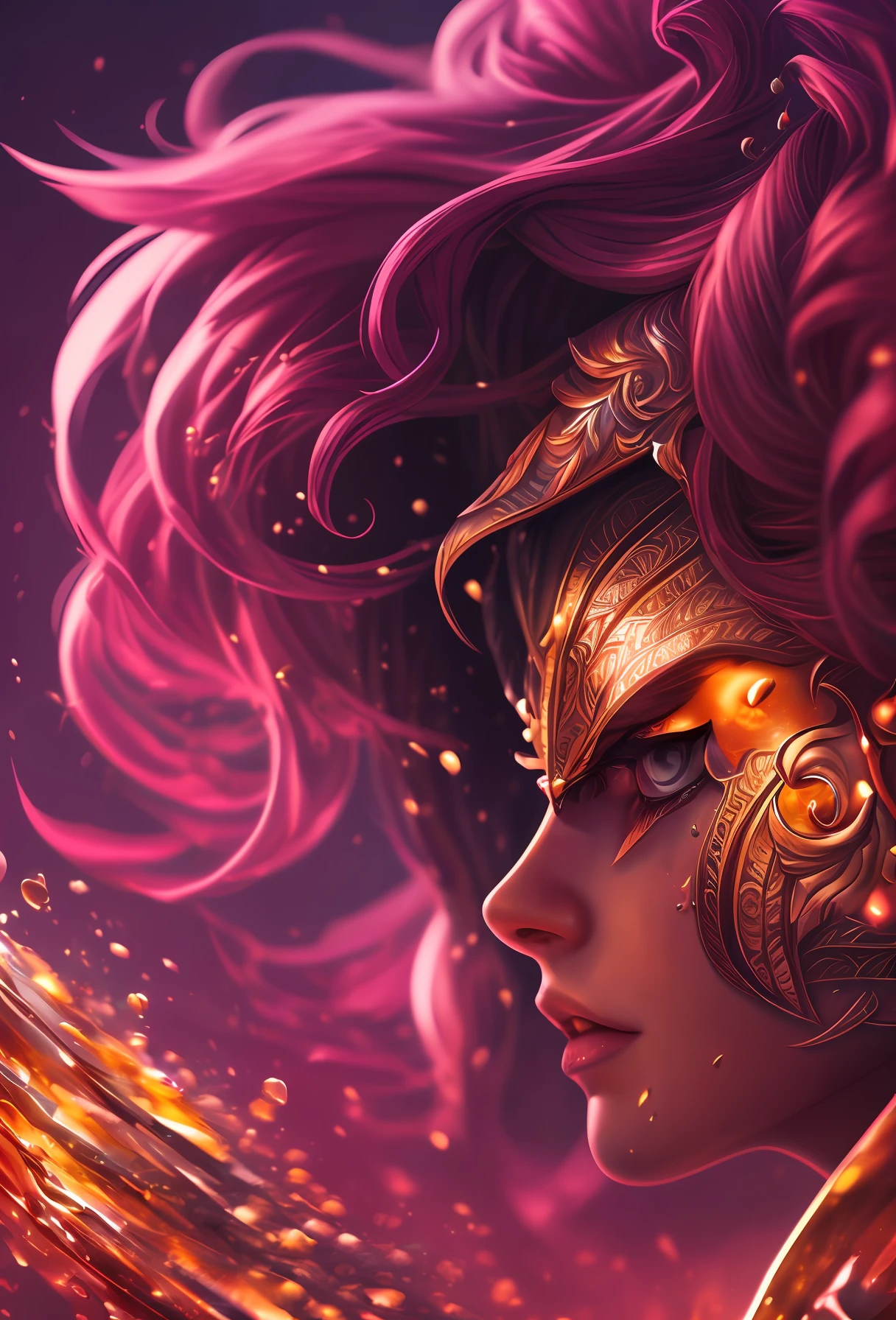 Hyperrealistic, splash art, concept art, mid shot, intricately detailed, color depth, dramatic, 2/3 face angle, side light, colorful background --auto --s2
