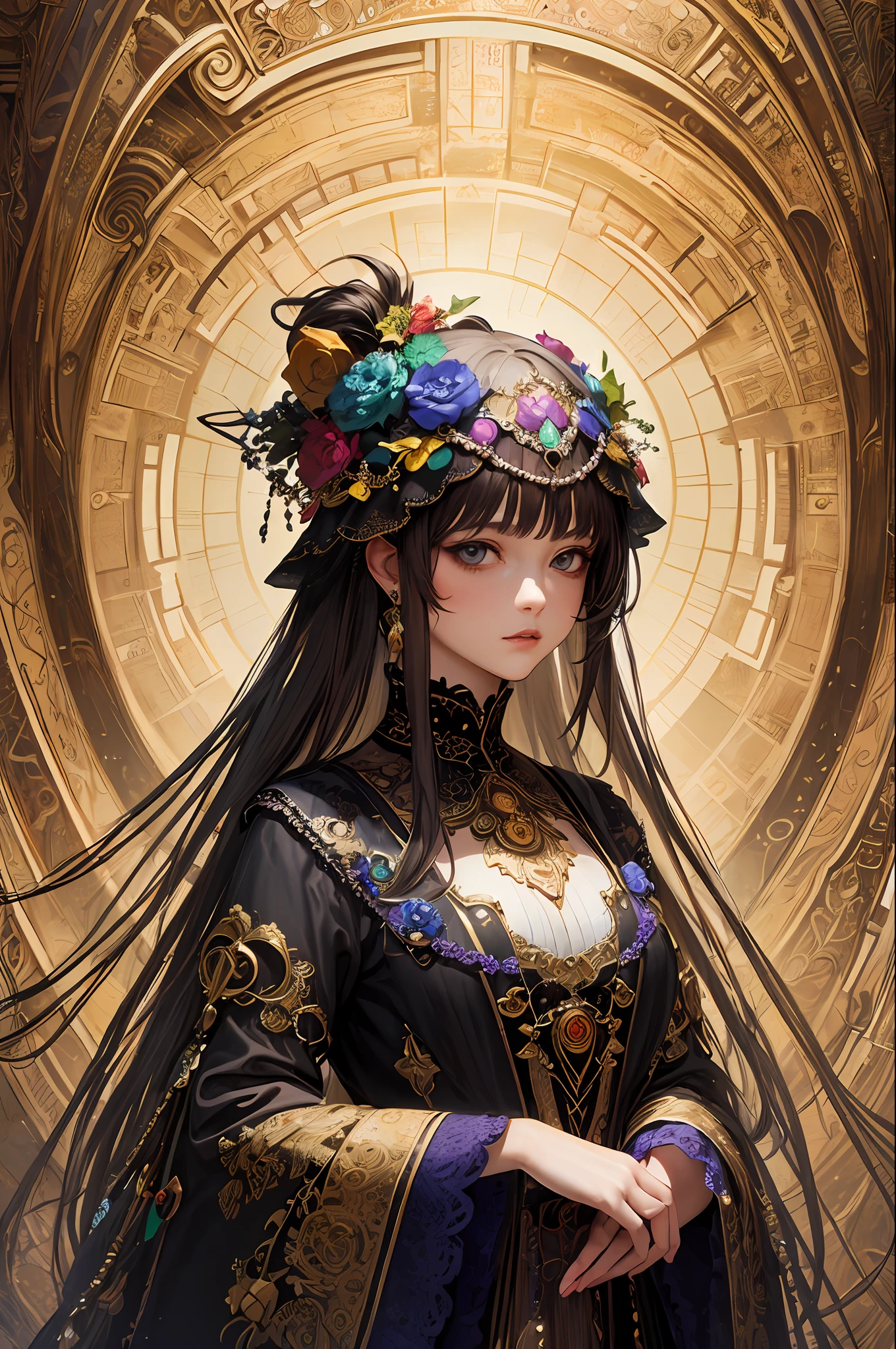 (masterpiece, top quality, best quality, official art, beautiful and aesthetic:1.2), (1girl), extreme detailed,(fractal art:1.3),colorful,highest detailed