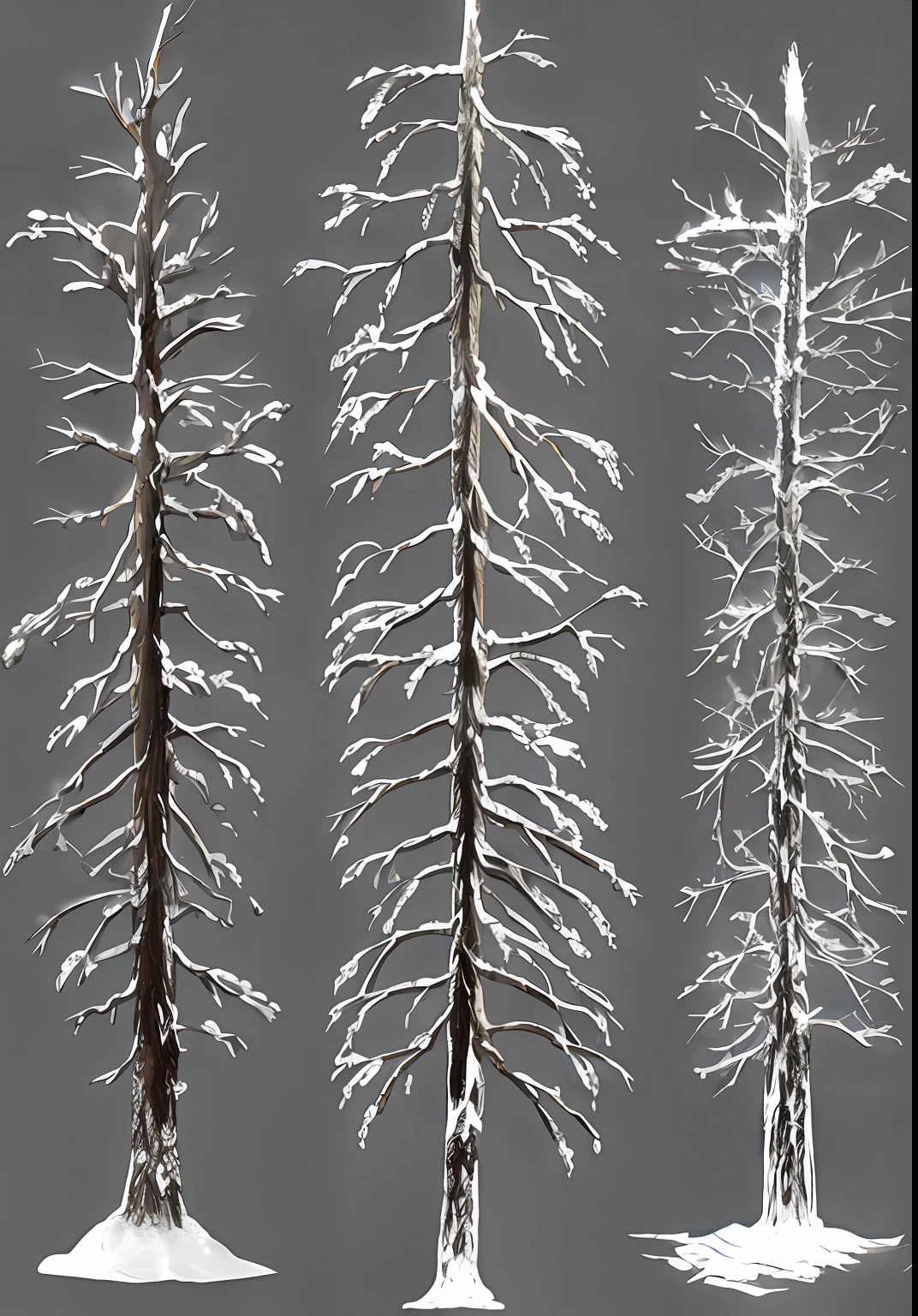 masterpiece, best quality, high detail, ultra high detail, anime detail, snow tree, winter tree