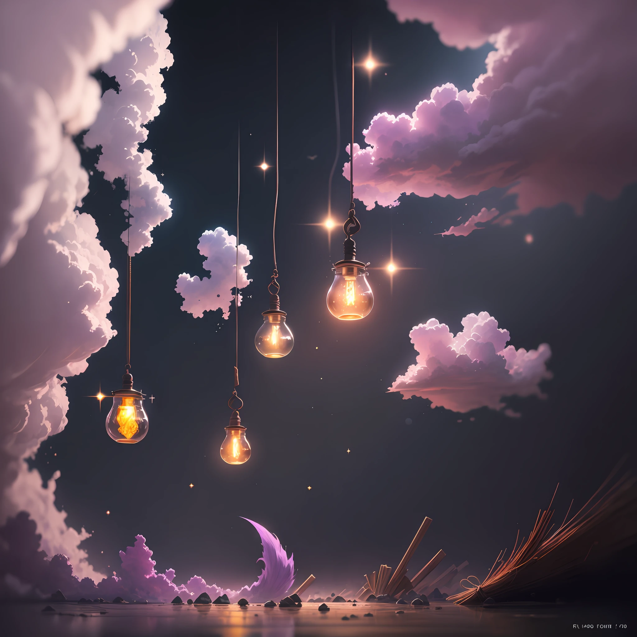 neo-classical, conceptual art, Gothic art, Ray tracing, Sparkle, Ultra-wide angle, kanon, f/4.0, The ultra -The high-definition, 巨作, Best quality, A high resolution, Award-Awarded, 16k，Alchemy，steampunc，Suspended broom，the bats，Suspended vials，dreamy sky，Pinkish-purple clouds，
