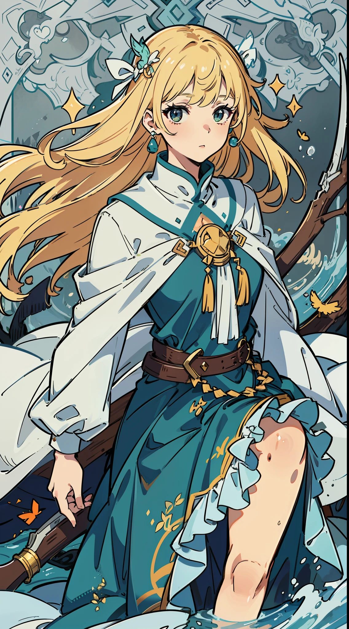 Extremely beautiful,high definition resolution,Gray background,(Depict the story in front of you,A scene full of openness and life),Jungle of branches,Large expanses of bright sunshine,Empty meadows,The wind blows the cloth,Multiple goblins and beautiful princesses,Goblins are dressed in sharp weapons and clothing,Armed with a bow and arrow or other shooting weapon,Princess blonde shawl,Wear a long, loose skirt,Little birds fly in the air,The sun shines,Flowing water and waterfalls,Present a soft atmosphere and dynamics,Every detail has been taken with great care,It gives a comfortable and smooth feeling。