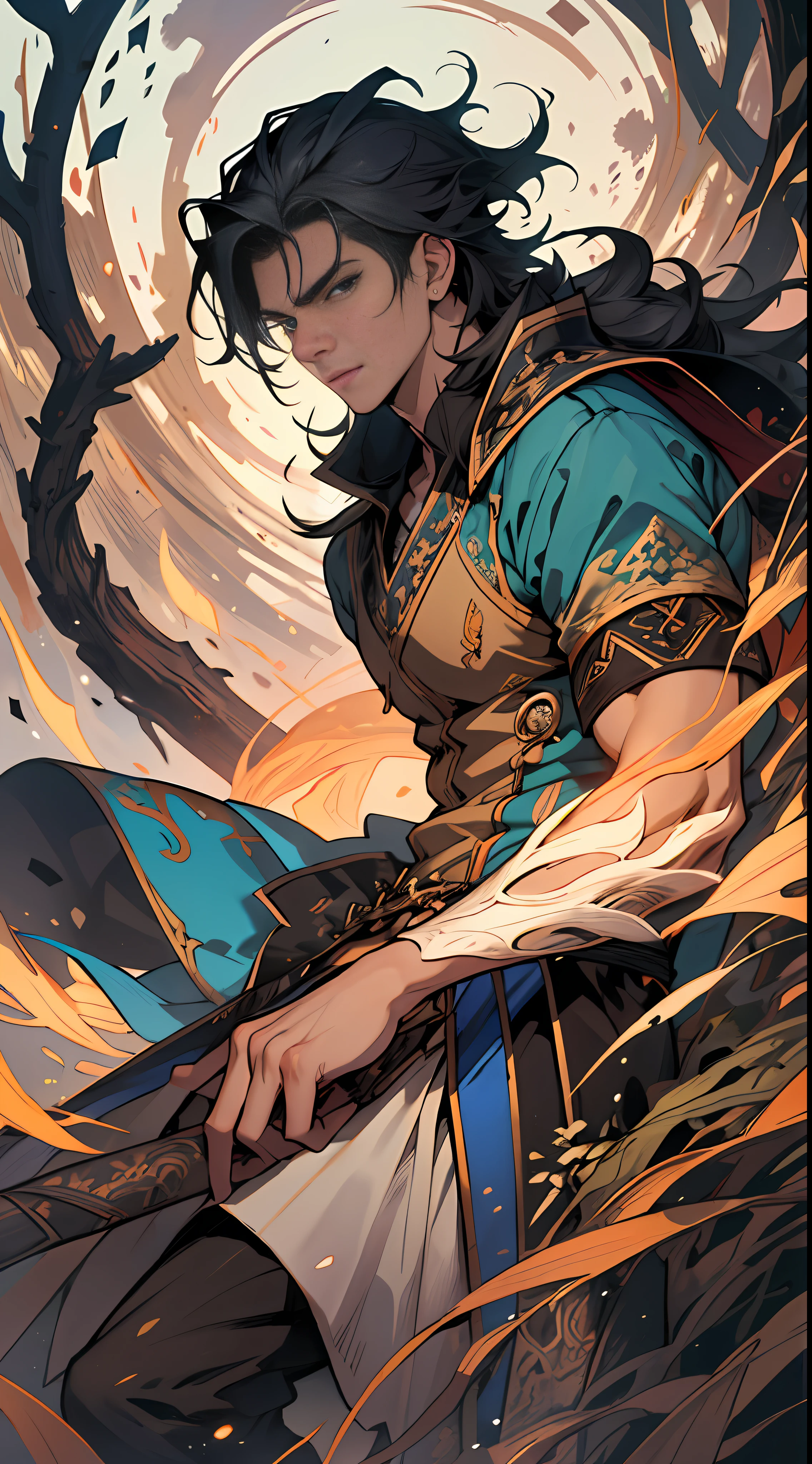 The young man's gaze is determined as he rejects the olive branches from the top forces of Dragon Country, showcasing his confidence and independence, ,in the style of the stars art group xing xing, 32k, best quality, masterpiece, super detail, high details , by Manhwa