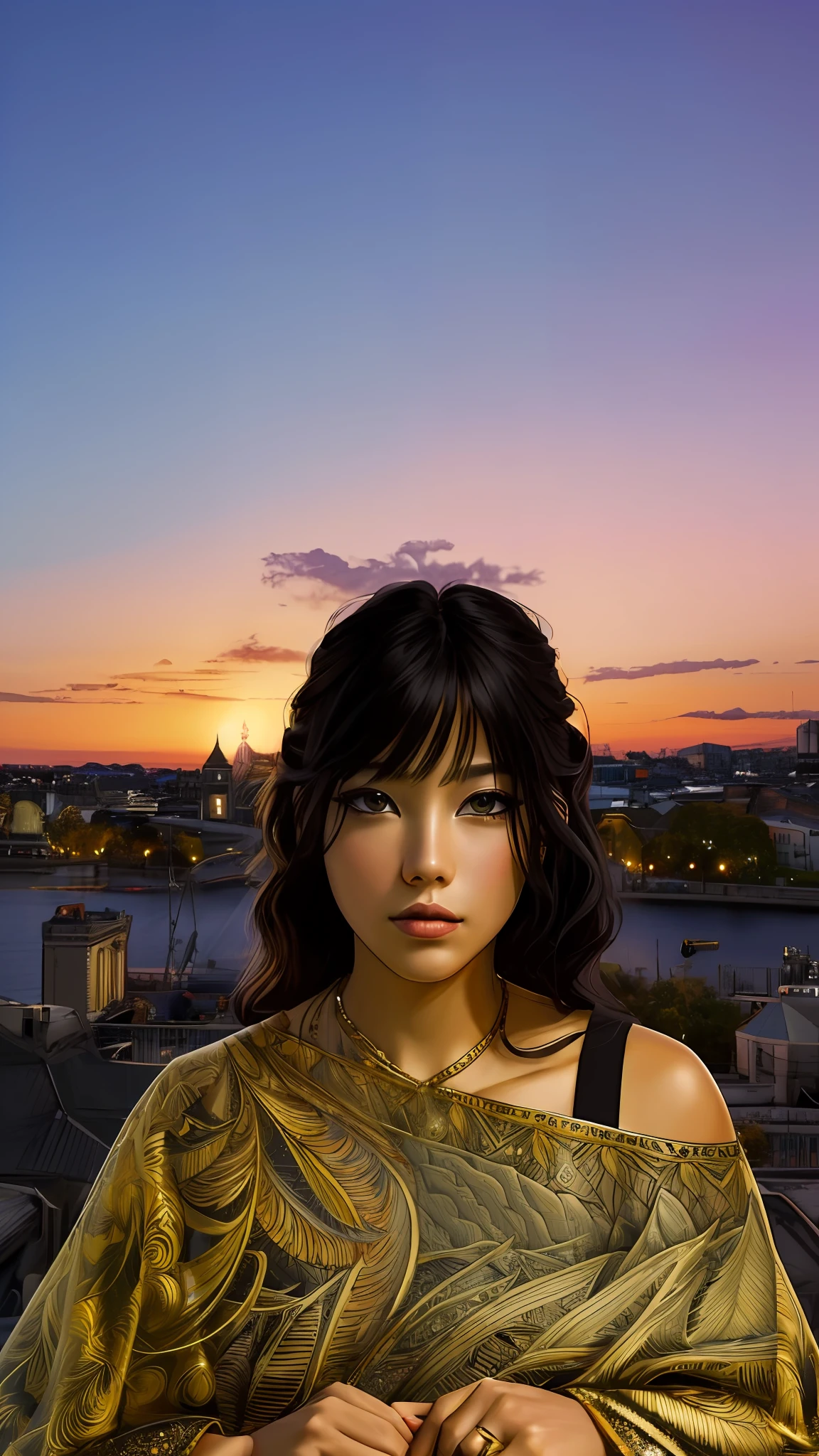 (masterpiece, top quality, best quality, official art, beautiful and aesthetic:1.2), (1girl), extreme detailed,colorful,highest detailed, official art, unity 8k wallpaper, ultra detailed, beautiful and aesthetic, beautiful, masterpiece, best quality, (zentangle, mandala, tangle, entangle) ,holy light,gold foil,gold leaf art,glitter drawing, PerfectNwsjMajic