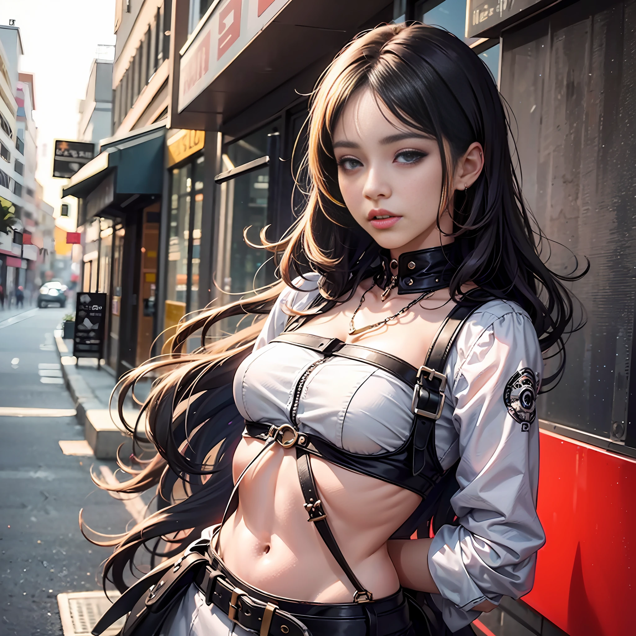 Garota de anime andando pela rua de bermuda e regata, sedutora, realista, atraente, bonita, Guweiz, Arte no estilo de Guweiz, mulher bonita sedutora, photorealistic anime girl render, arte digital. 8k, arte cg anime suave.  -imagine --auto --s2