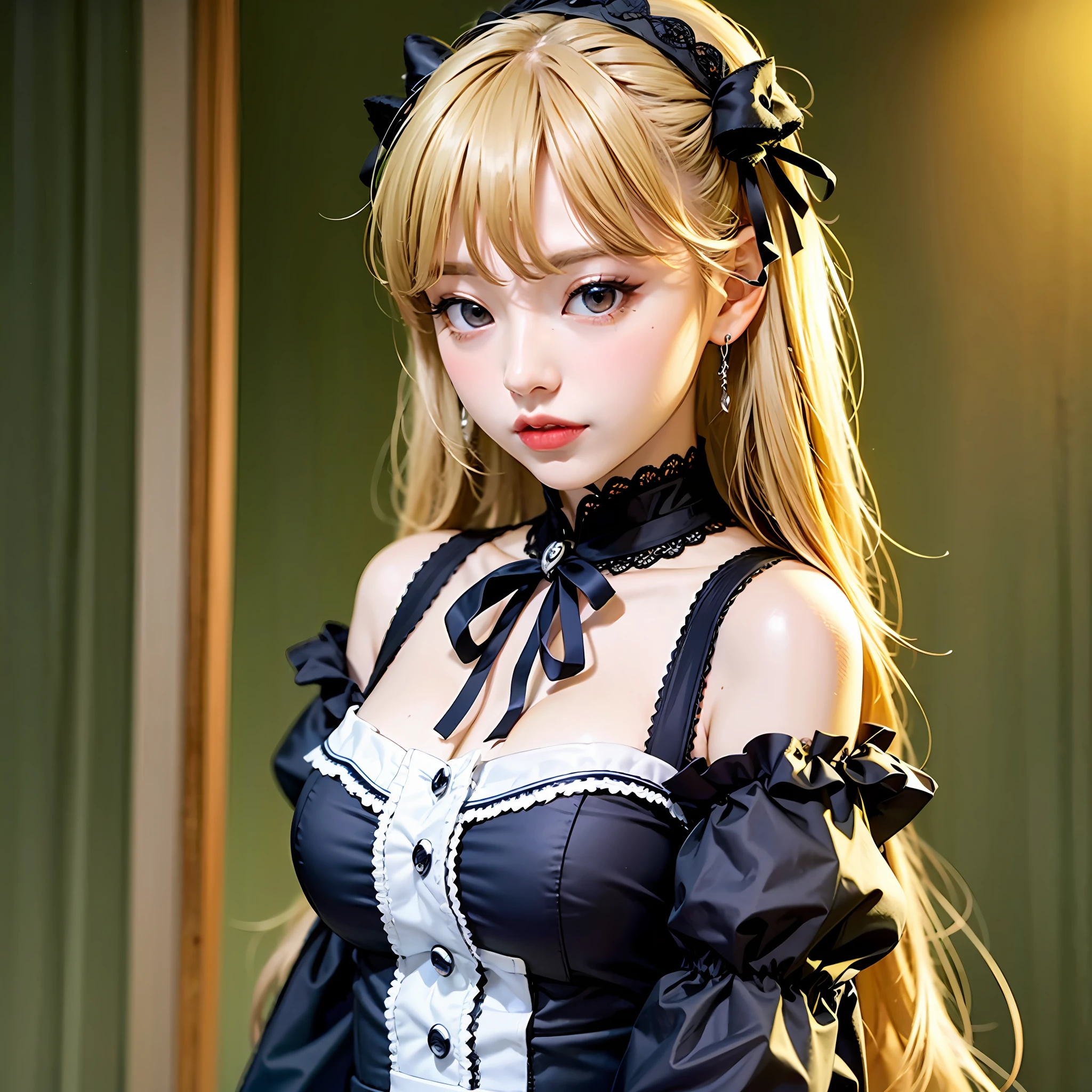 Beautiful blonde girl、gothic-ta