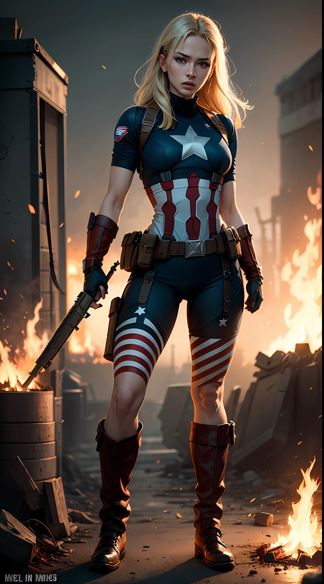 captain america fire with m416 weapon