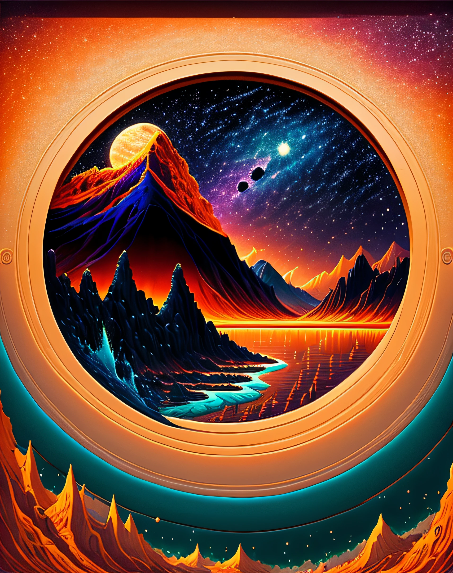 A beautiful earth filled with water and lava, intricate, masterpiece, expert, insanely detailed, 4k, composition, framing, centered, symmetry, painted, intricate, volumetric lighting, beautiful, rich deep colors masterpiece, sharp focus, ultra detailed, in the style of dan mumford and marc simonetti, astrophotography