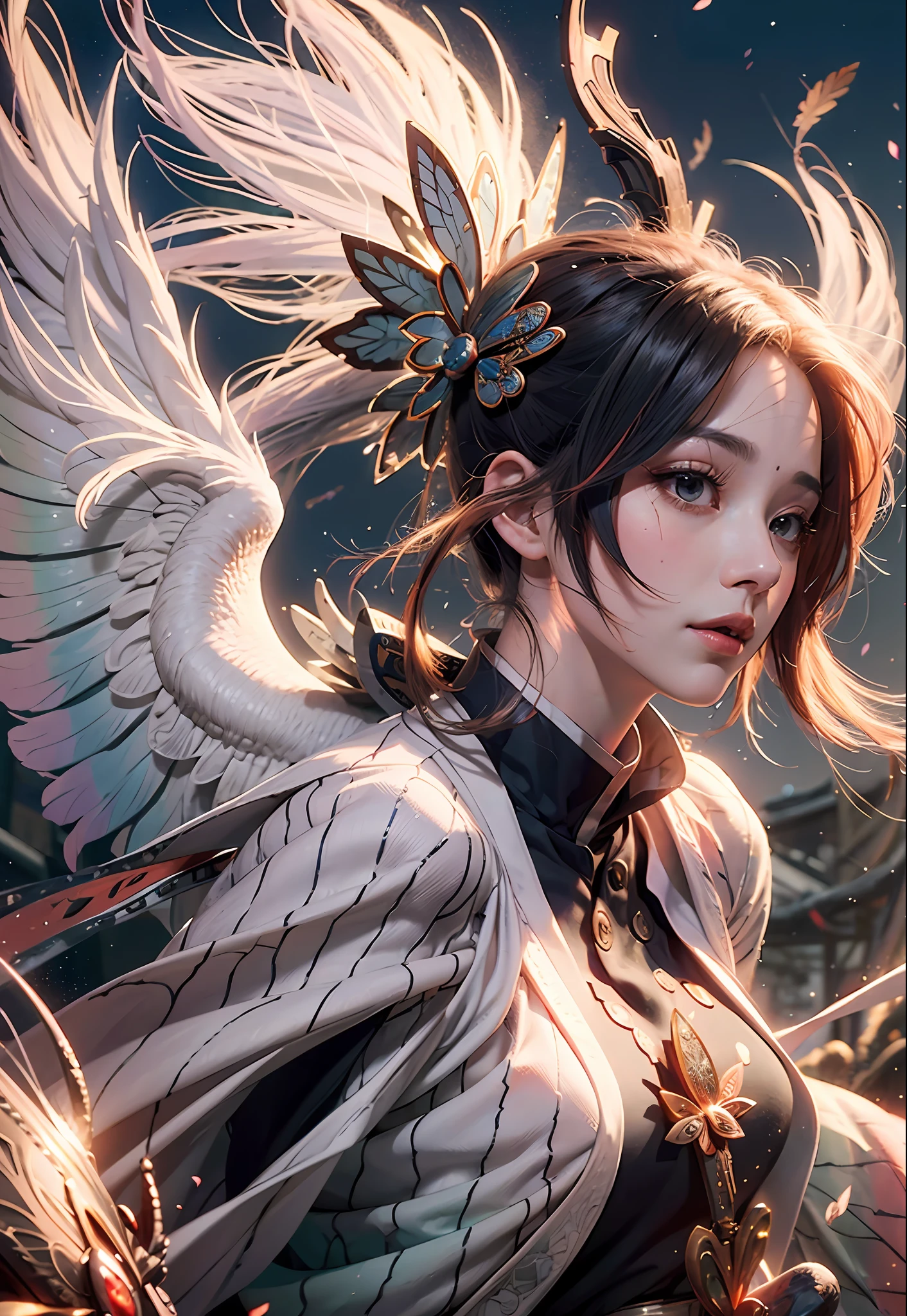 (obra-prima, qualidade superior, melhor qualidade, arte oficial, beautiful and aesthetic: 1.2), (1girl), extremamente detalhado, (arte fractal: 1.3), colorido, mais detalhado, hinata