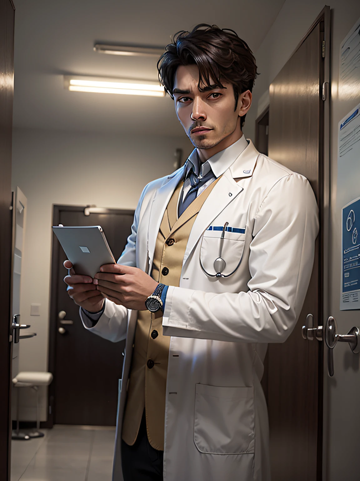 mtu,the doctor,inside room,scalpel,Handsome,white clothes, --auto