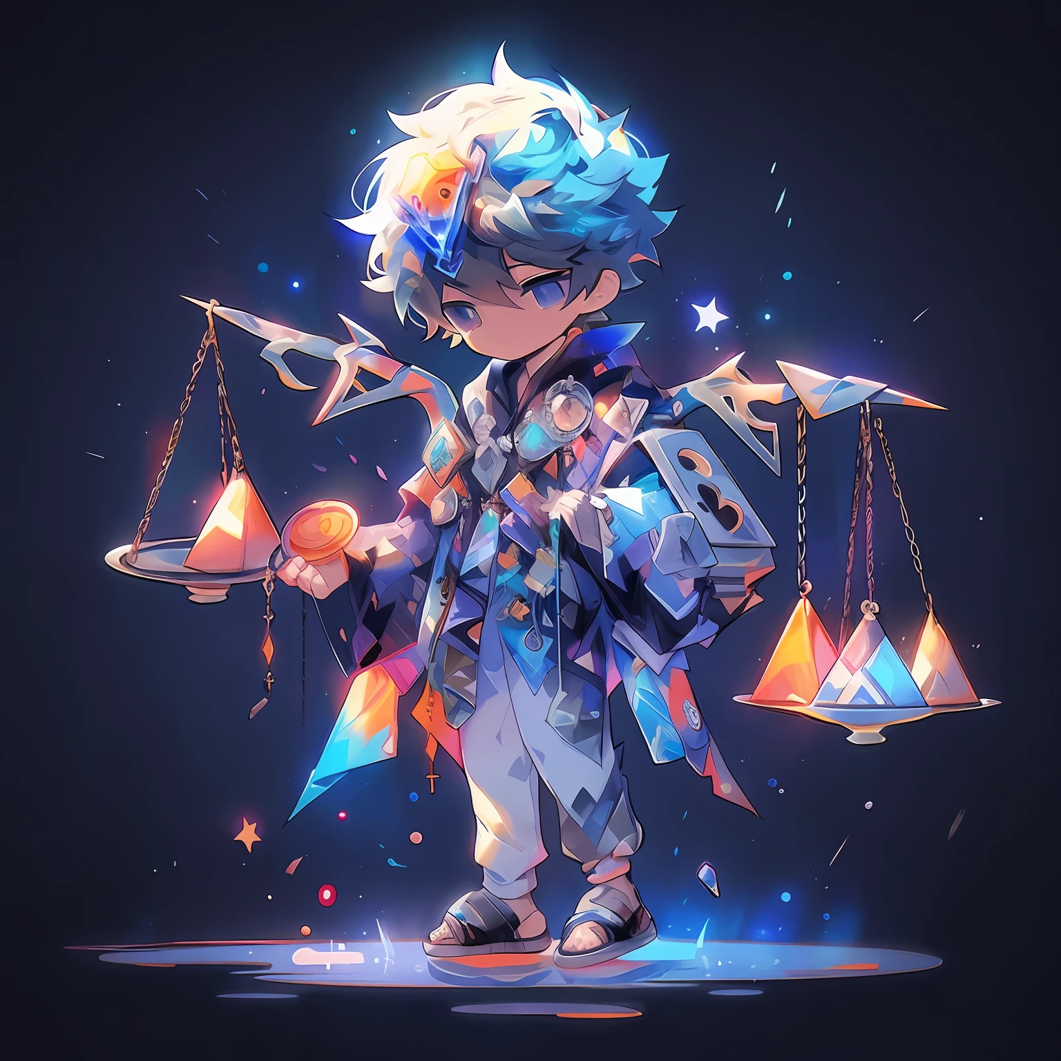 anime character with a scale of scales and a star, 2 d low polygon art, Anime art wallpaper 4 K, Anime art wallpaper 4k, Anime art wallpaper 8 K, Cute detailed digital art, colorful concept art, hero 2 d fanart artsation, Digital art on Pixiv, magical fantasy 2 d concept art, trending on artstation pixiv