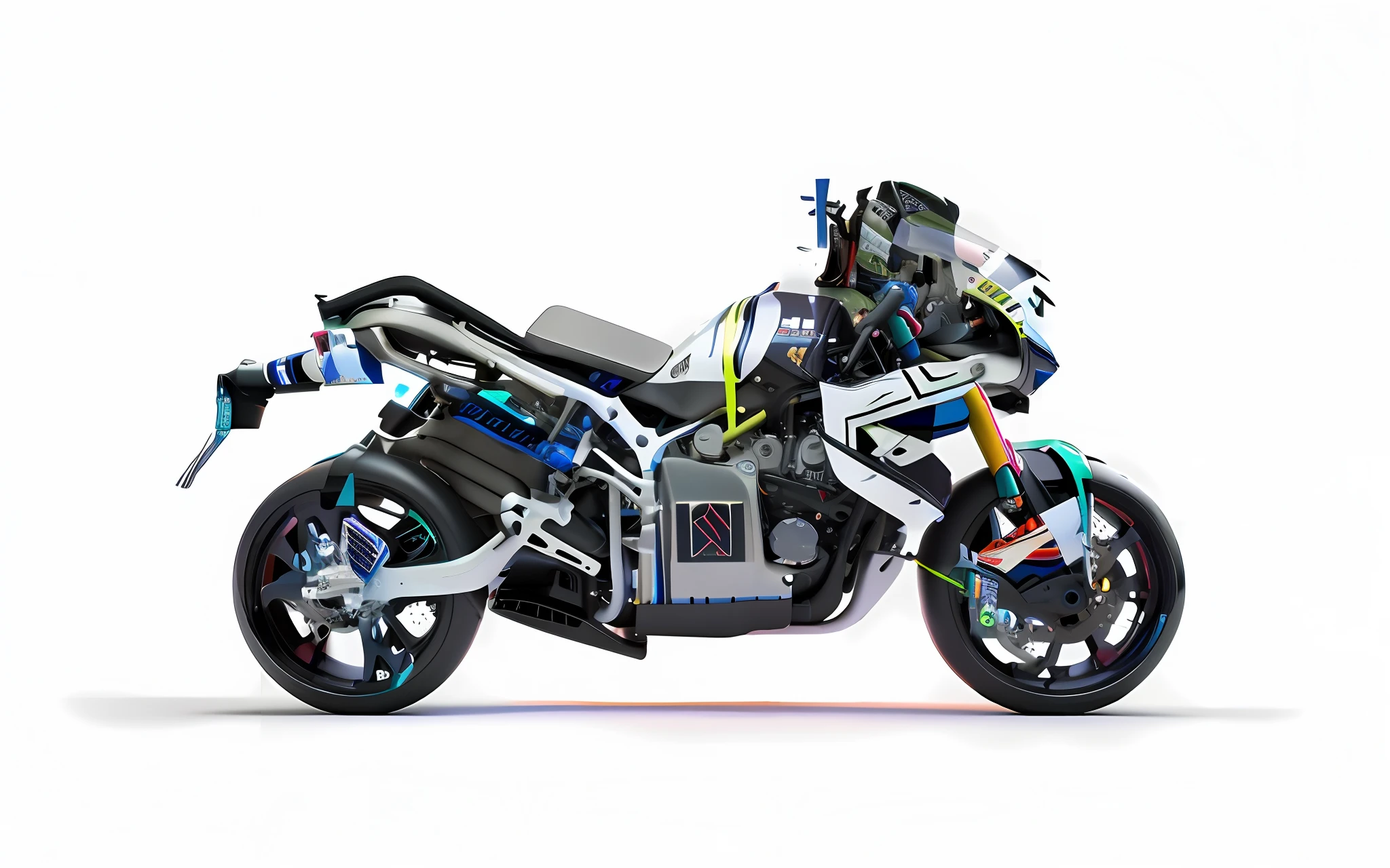 (extremely detailed, hyper realistic),motobike,akira style,motogp-inspired