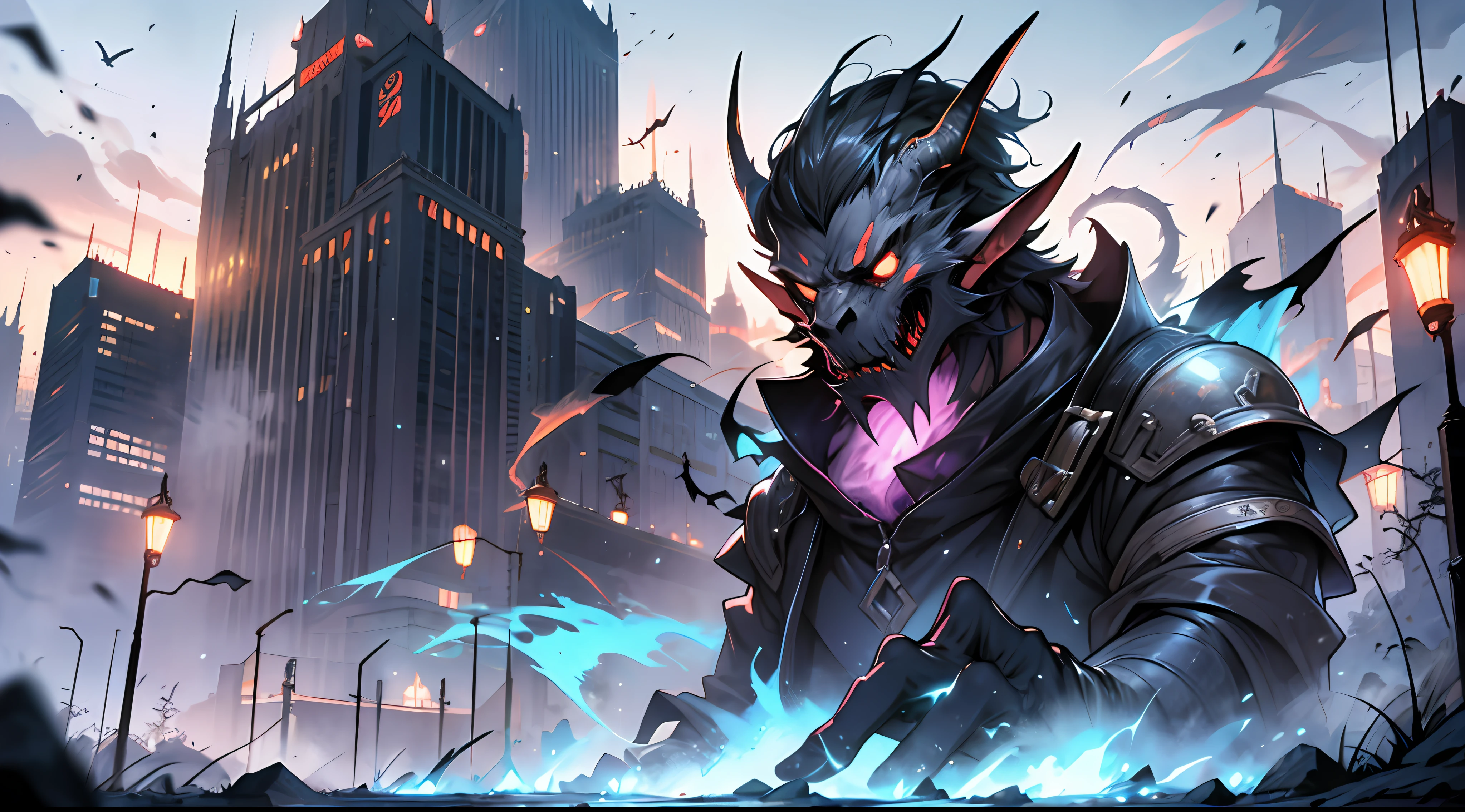 Hundreds of ghosts and monsters,rampage,They carry black smoke,Swarm towards the spring。, 32K, Best quality, 巨作, Super detail, High Details