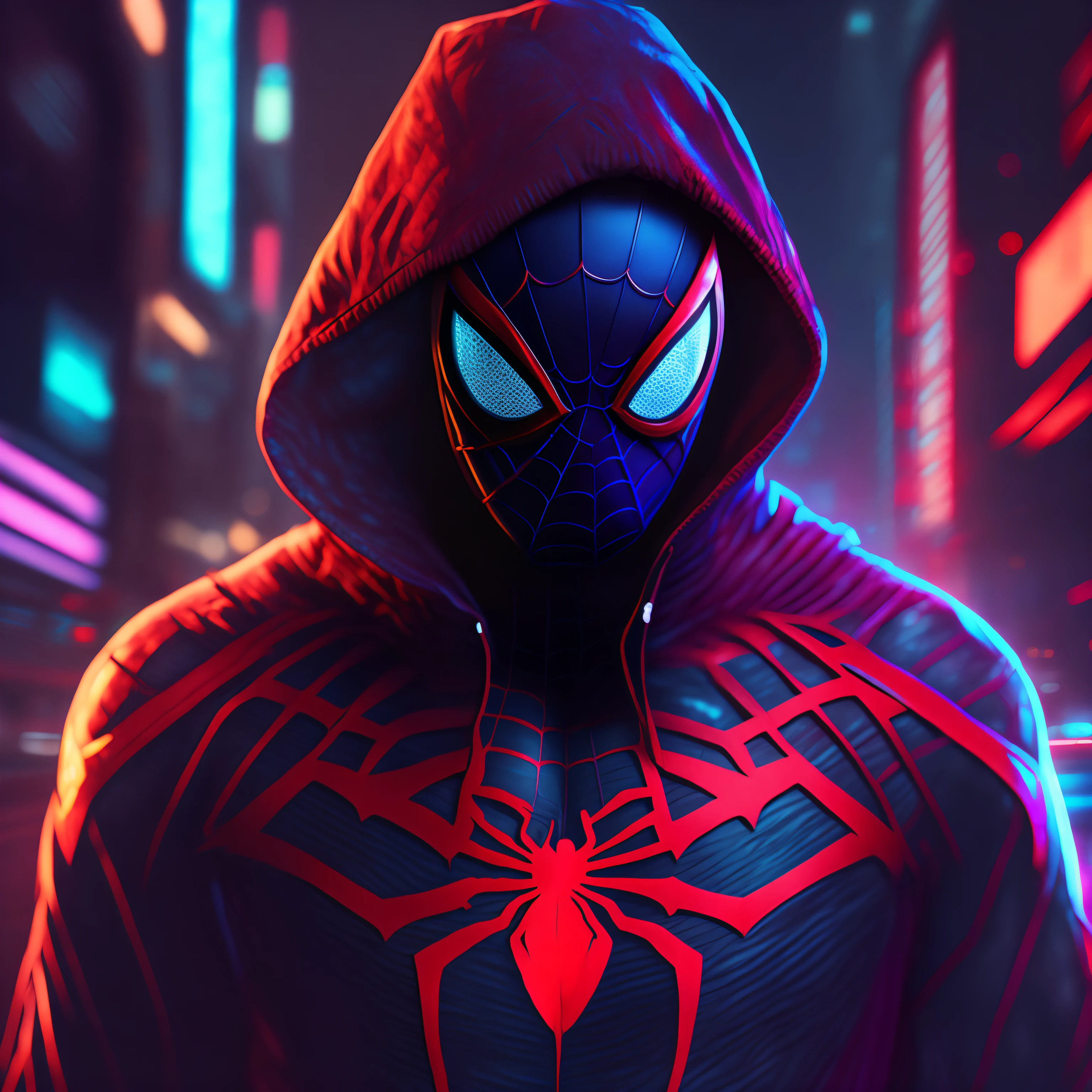 Spider man,Cyberpunk,8k.