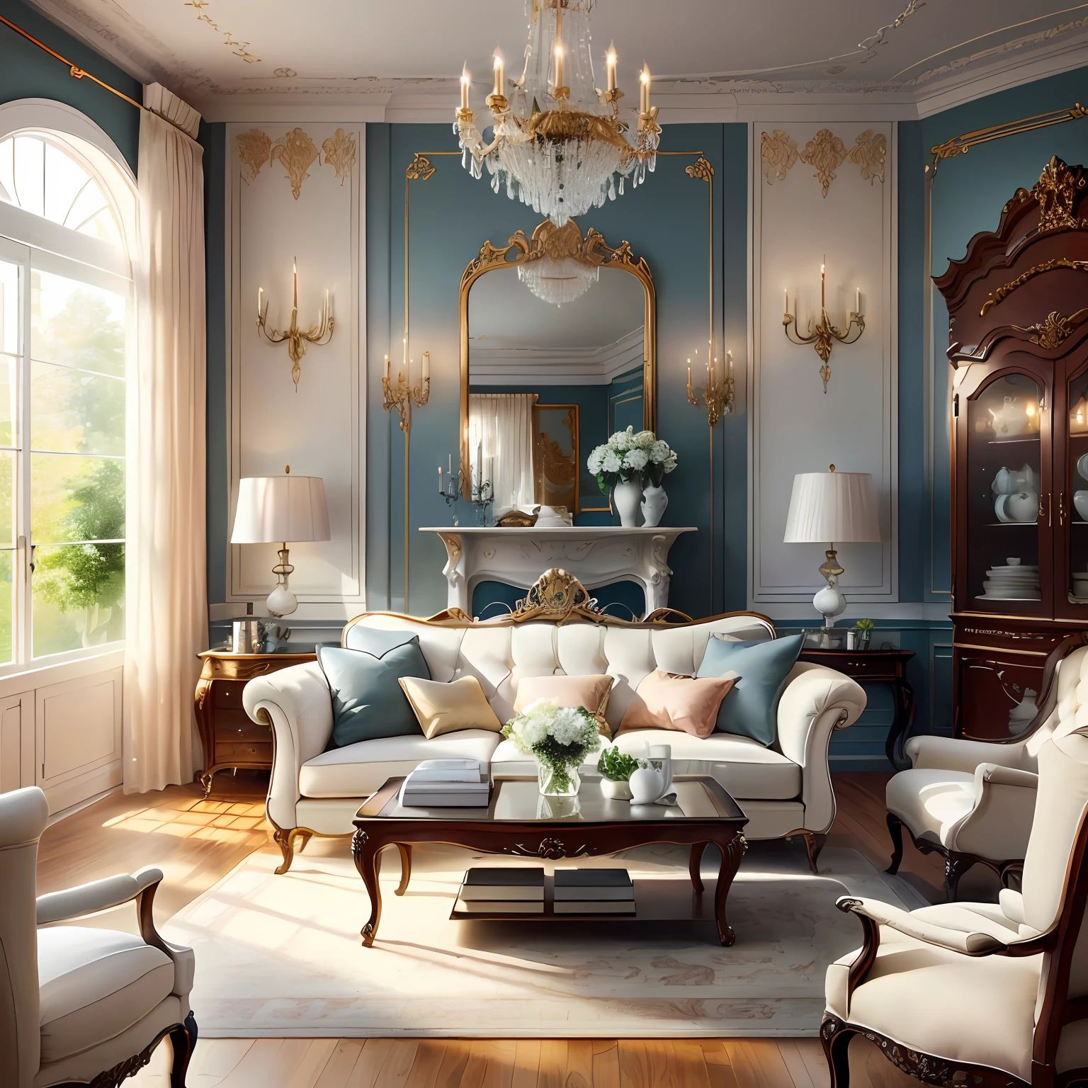 A luxurious setting, such as a hotel or a grand mansion. The atmosphere is opulent, with exquisite furnishings and elegant decor. In a lavish hotel, Spacious decorated with sparkling chandeliers々Imagine a lobby with, plush velvet sofas, and a grand staircase leading to the upper floors. The walls are adorned with intricate artwork, There is a concierge desk.、Perfectly dressed staff will take care of guests' needs。. In a grand villa, picture a sprawling estate with manicured gardens, a glistening swimming pool, and a sweeping driveway leading up to the majestic entrance. The architecture is magnificent, featuring columns, balconies, and large windows that offer breathtaking views of the surrounding landscape,The windows overlook the vast and beautiful garden..The interior is filled with lavish amenities, such as marble floors, a grand piano, and a gourmet kitchen. These extraordinary places exude a sense of sophistication、People entering the door々Provides a haven of luxury to.