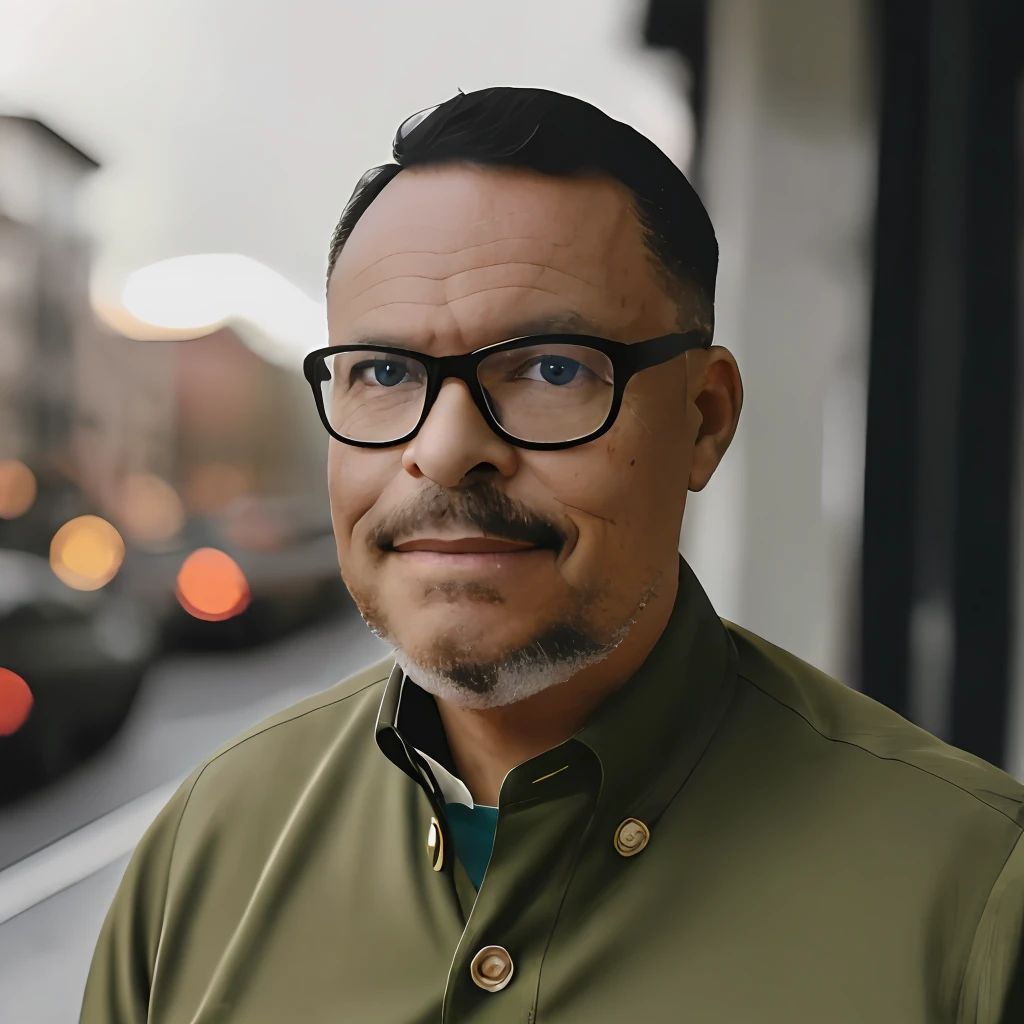 Dark photo (extreme close-up shot) of a mature man, (wearing a brown blazer and olive green shirt), high detail, sharp focus, realistic, best quality, 8k, award-winning, dramatic lighting, epic, cinematic, masterpiece, studio photography, Fujifilm XT3