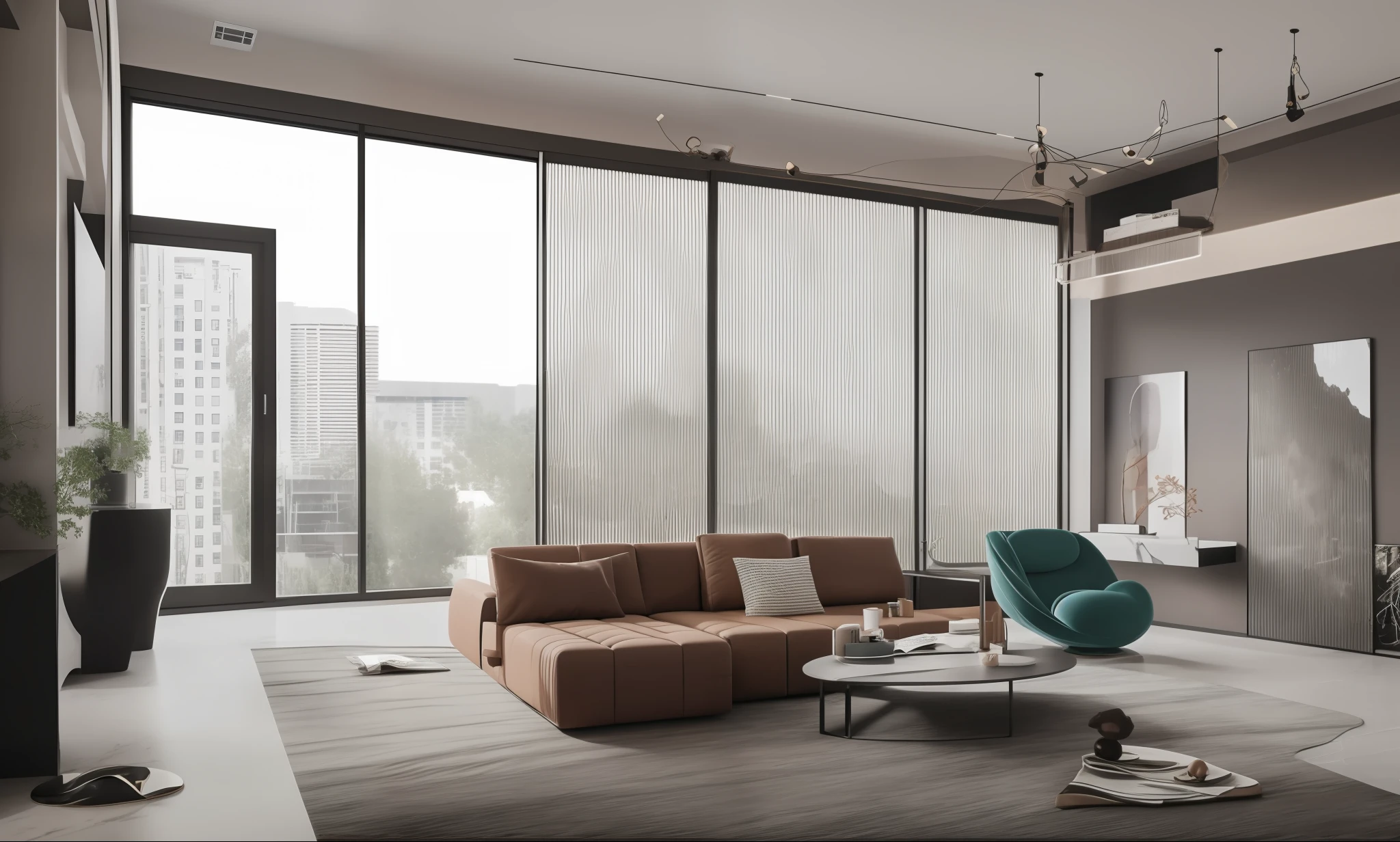 (masterpiece),(high quality), best quality, real,(realistic), super detailed, (full detail),(4k),8k,indoors,table, couch, potted plant, plant, scenery, chair, solo, wide shot, window, sitting, socks, instrument, plate, carpet, pillow, shoes,