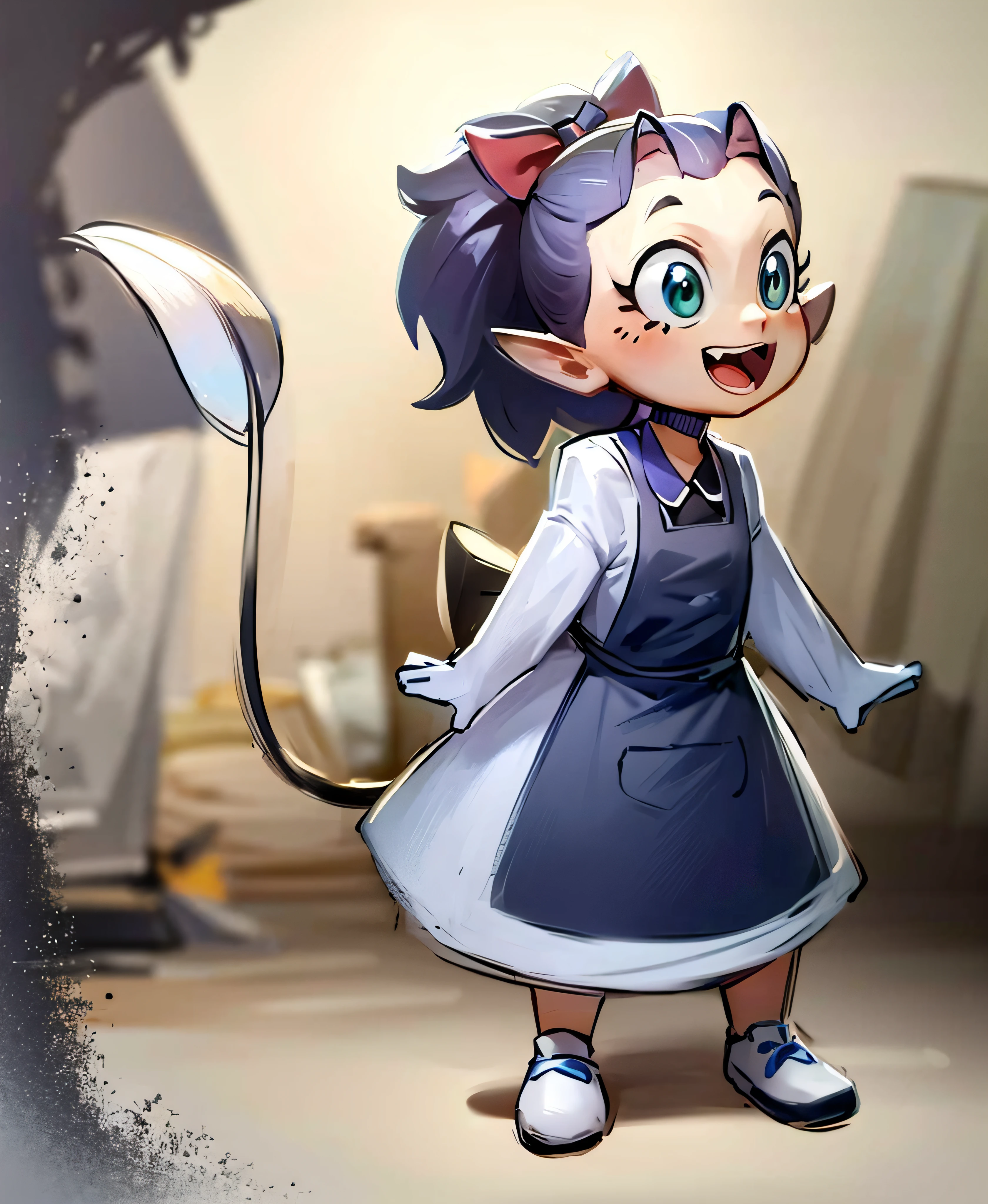 um desenho dos desenhos animados de uma  com uma cauda de gato e um vestido, Personagem Pixie, personagem bonito dos desenhos animados, design de personagens animados, trending on character design, character design for animation, personagem de desenho animado, design de personagens, em estilo cartoon, arte conceitual dos desenhos animados, arte conceitual disney :: Nixri, meninato, personagem bonito, design de personagem de alta qualidade, Design de personagem de corpo inteiro, cartunesco bonito --auto