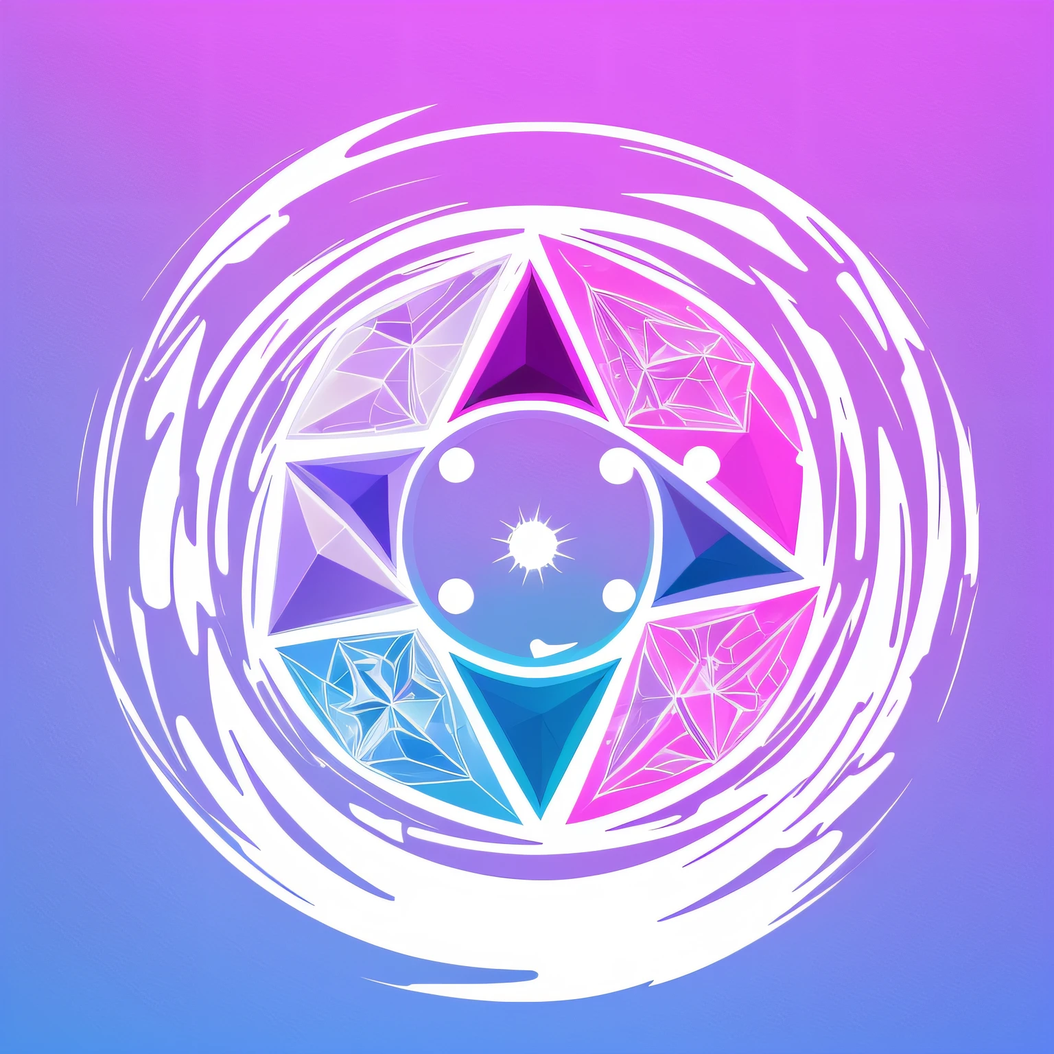Desenhe um logotipo loja virtual , conveys the idea of balance and energy, energy crystals , using lilac color as the main color and a minimalist design, but memorable without background --auto