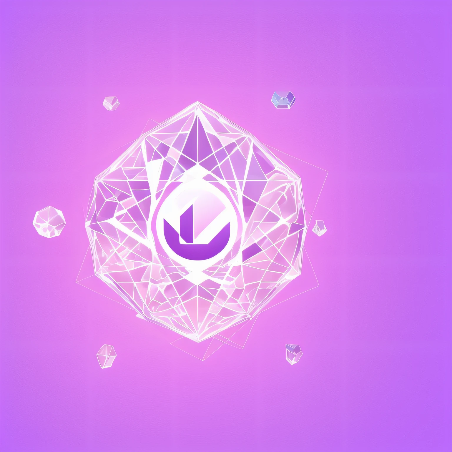 Desenhe um logotipo loja virtual , conveys the idea of balance and energy, energy crystals , using lilac color as the main color and a minimalist design, but memorable without background --auto