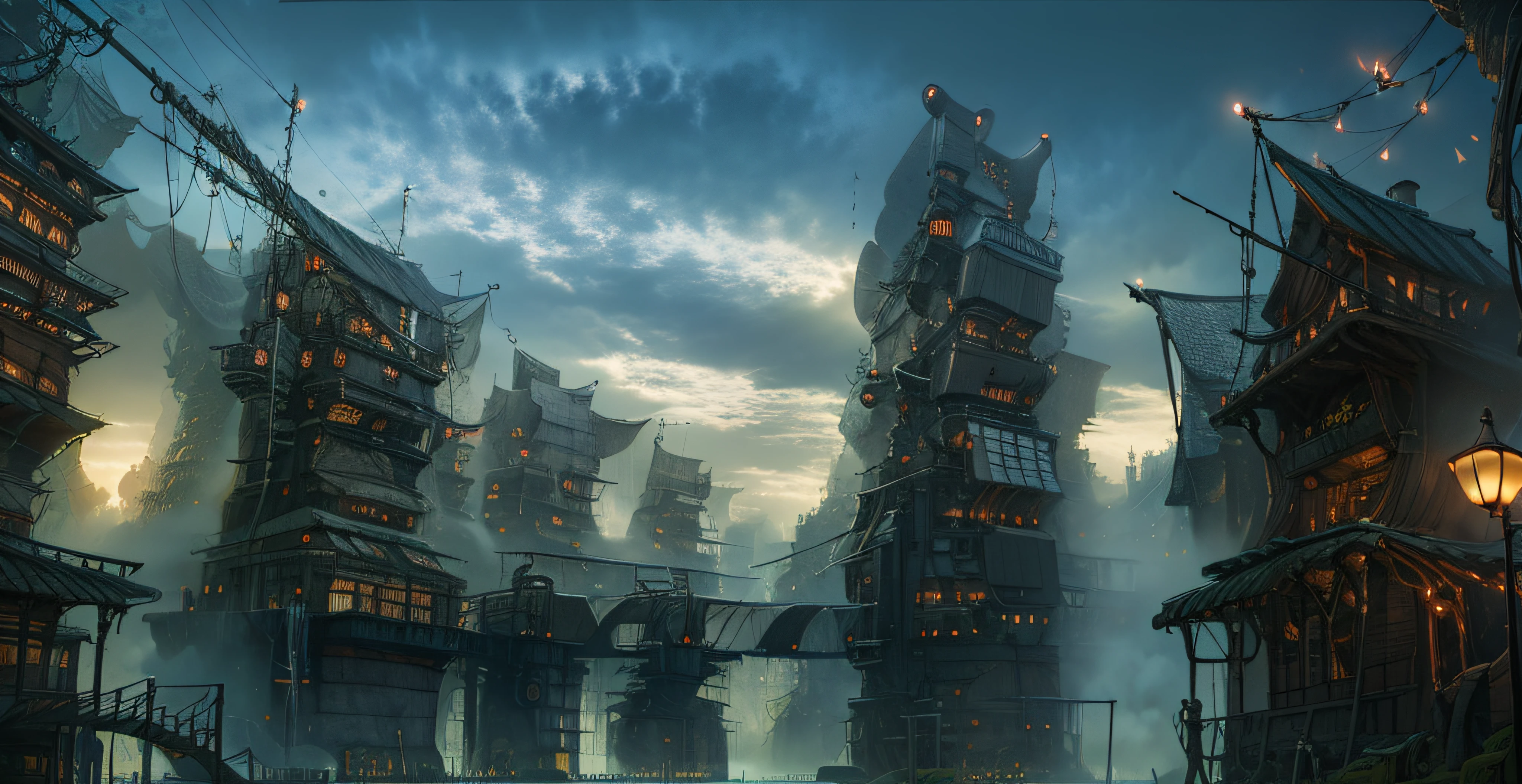 Urban design of Sidmead、Low-rise buildings、chaos、Complex and high-definition、bladerunner、Ridley Scott's visual expression、Futuristic cities、nightscape