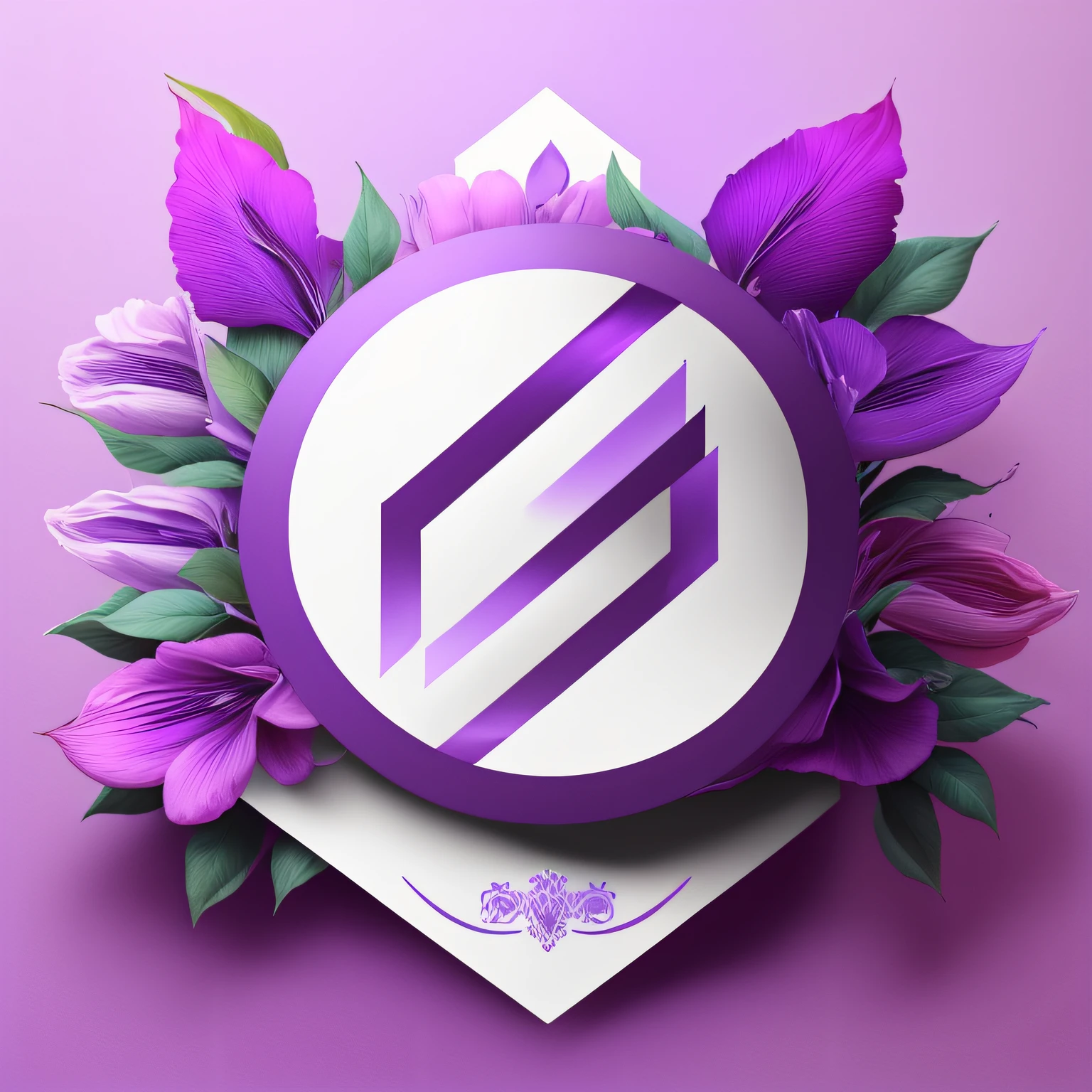 Crie um logotipo elegante e moderno que represente o poder dos cristais. Use the color lilac as the main color and a simple design, mas poderoso --auto