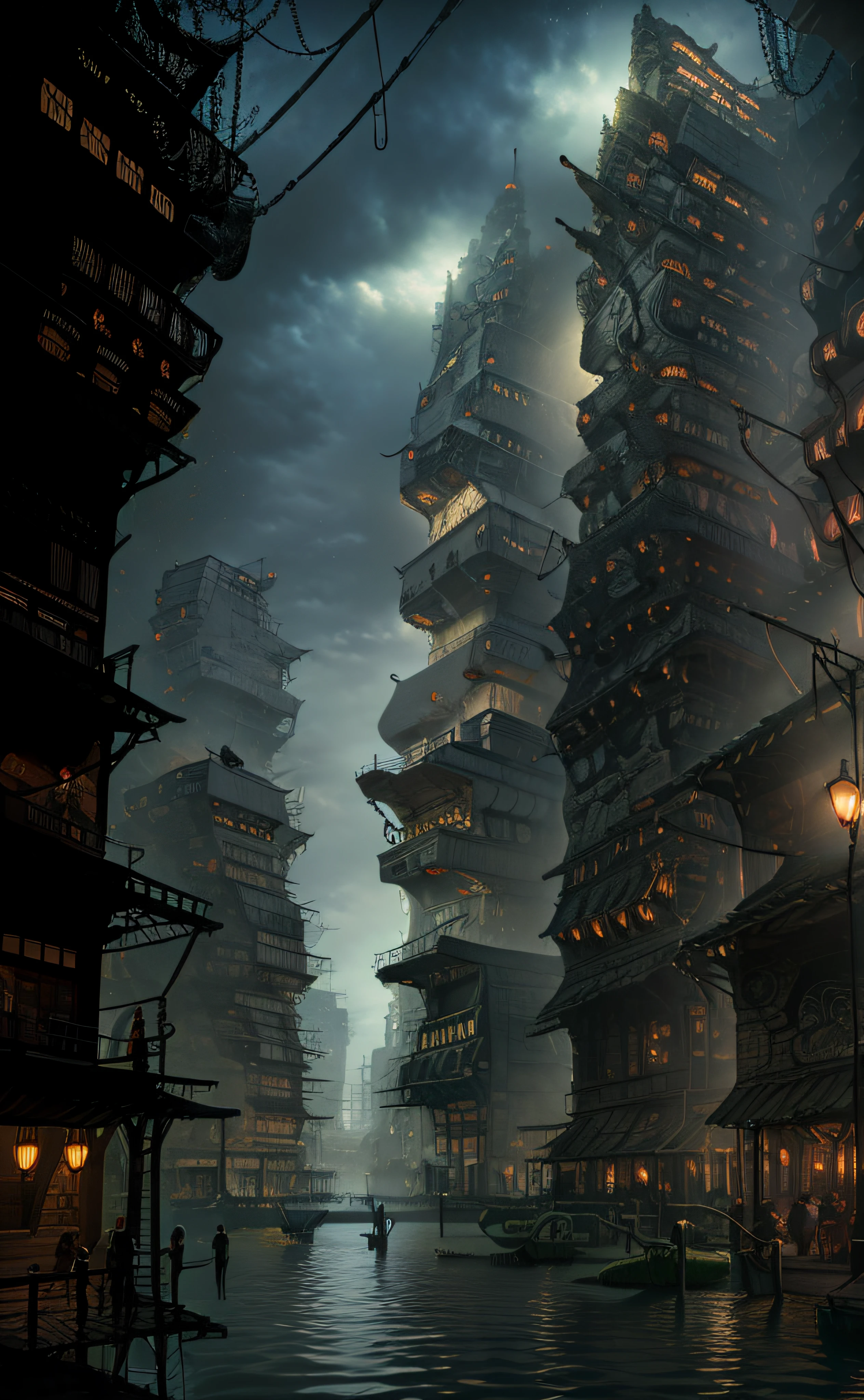 Urban design of Sidmead、Low-rise buildings、chaos、Complex and high-definition、bladerunner、Ridley Scott's visual expression、Futuristic cities、nightscape