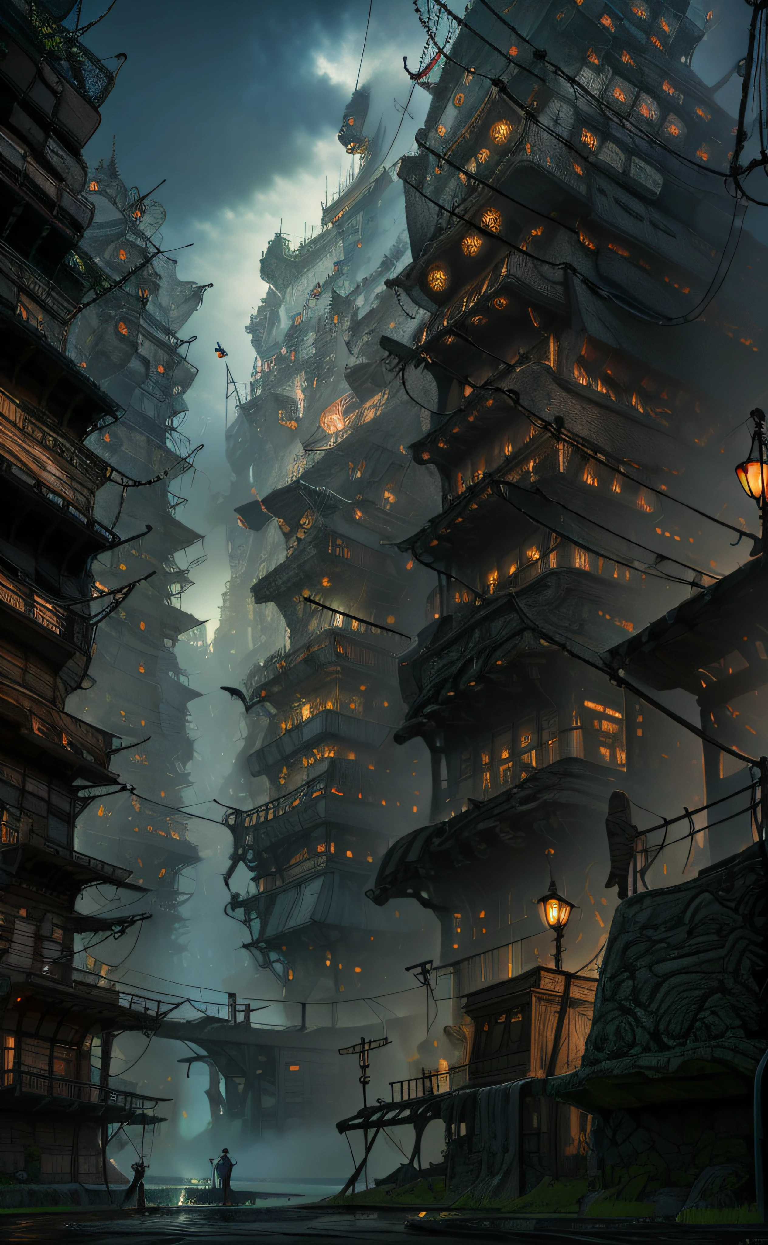 Urban design of Sidmead、Low-rise buildings、chaos、Complex and high-definition、bladerunner、Ridley Scott's visual expression、Futuristic cities、nightscape