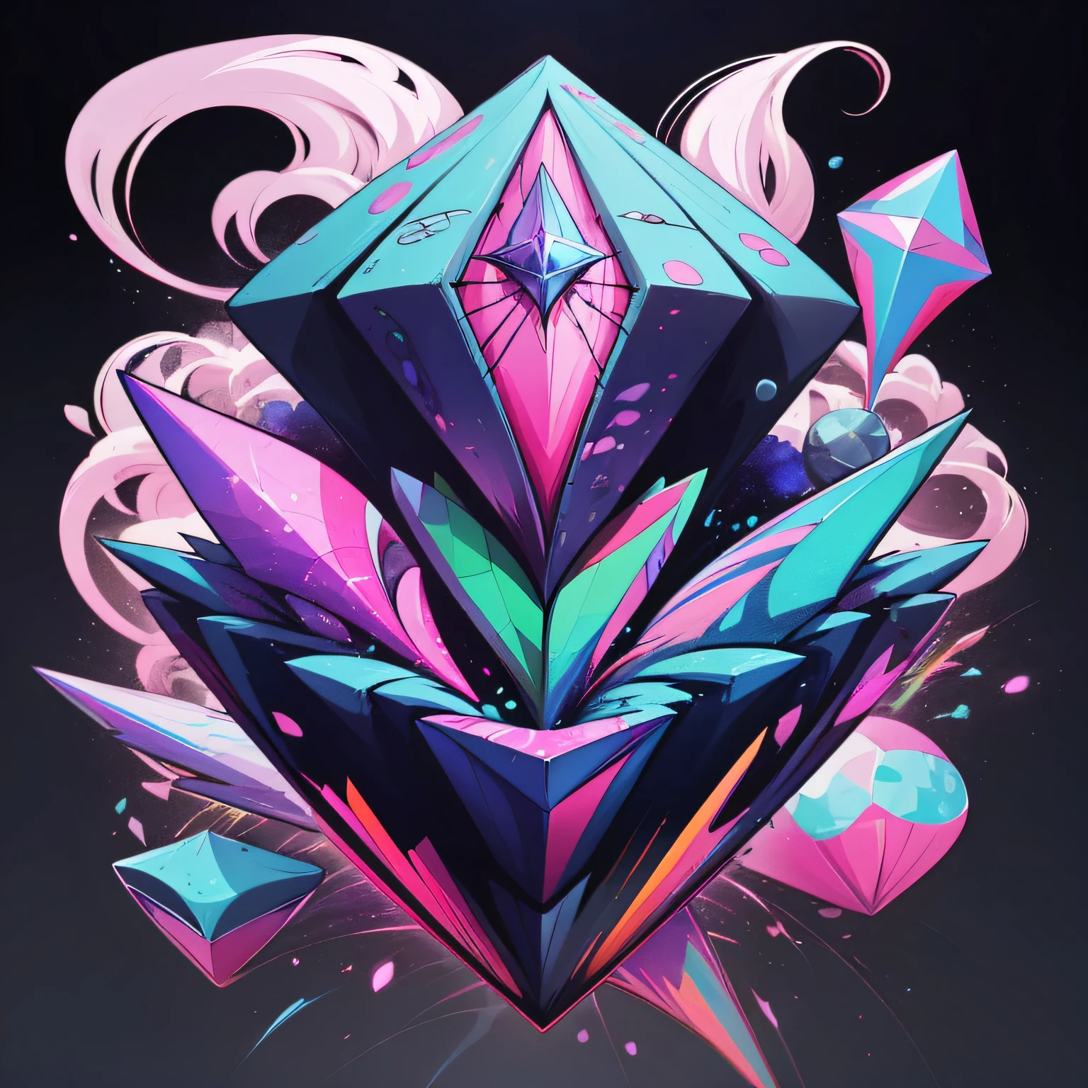 Design a logo for an online store that conveys the idea of balance and energy, energy crystals , using lilac color as the main color and a minimalist design, but memorable without background --auto