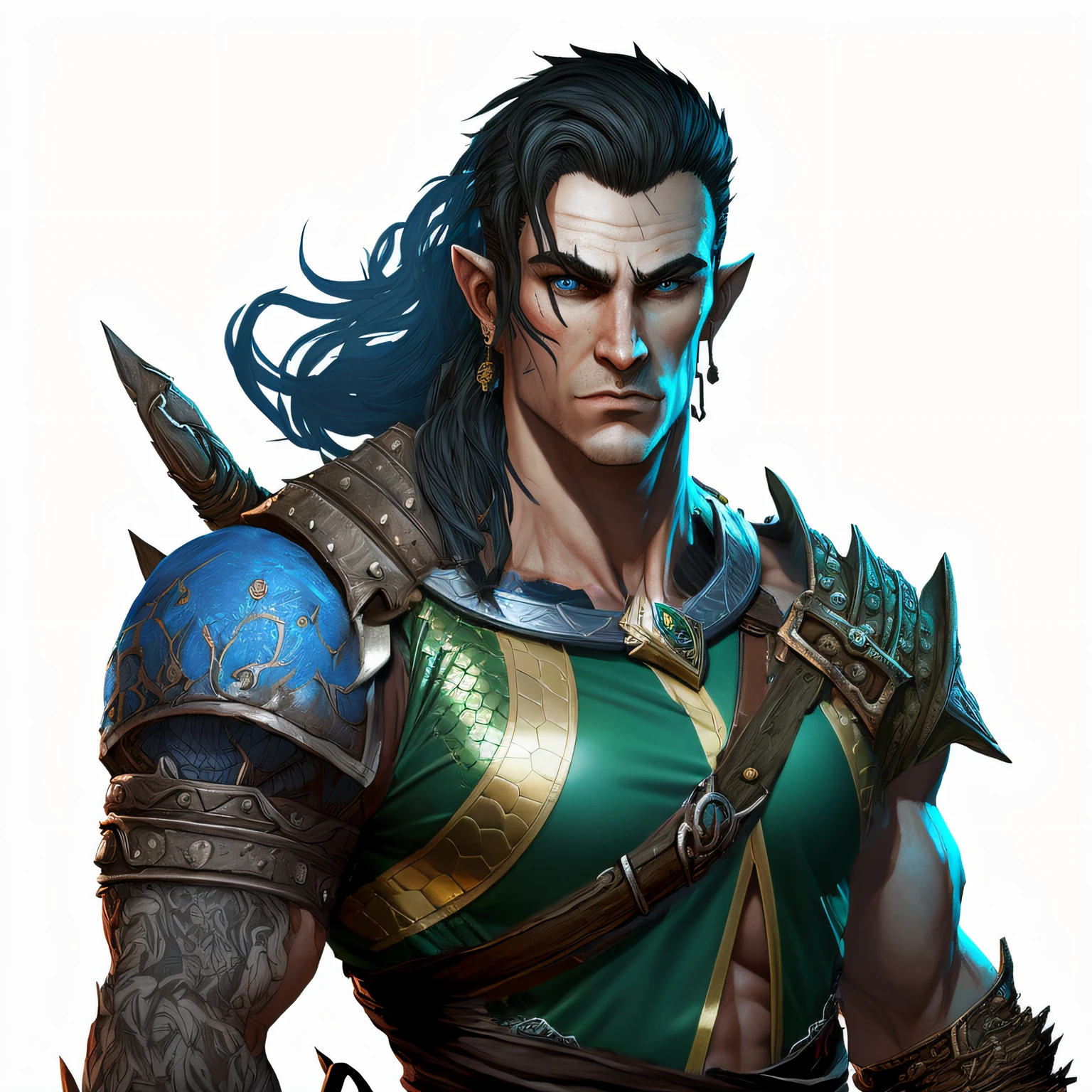 vestido com uma Serpent Scale Armor