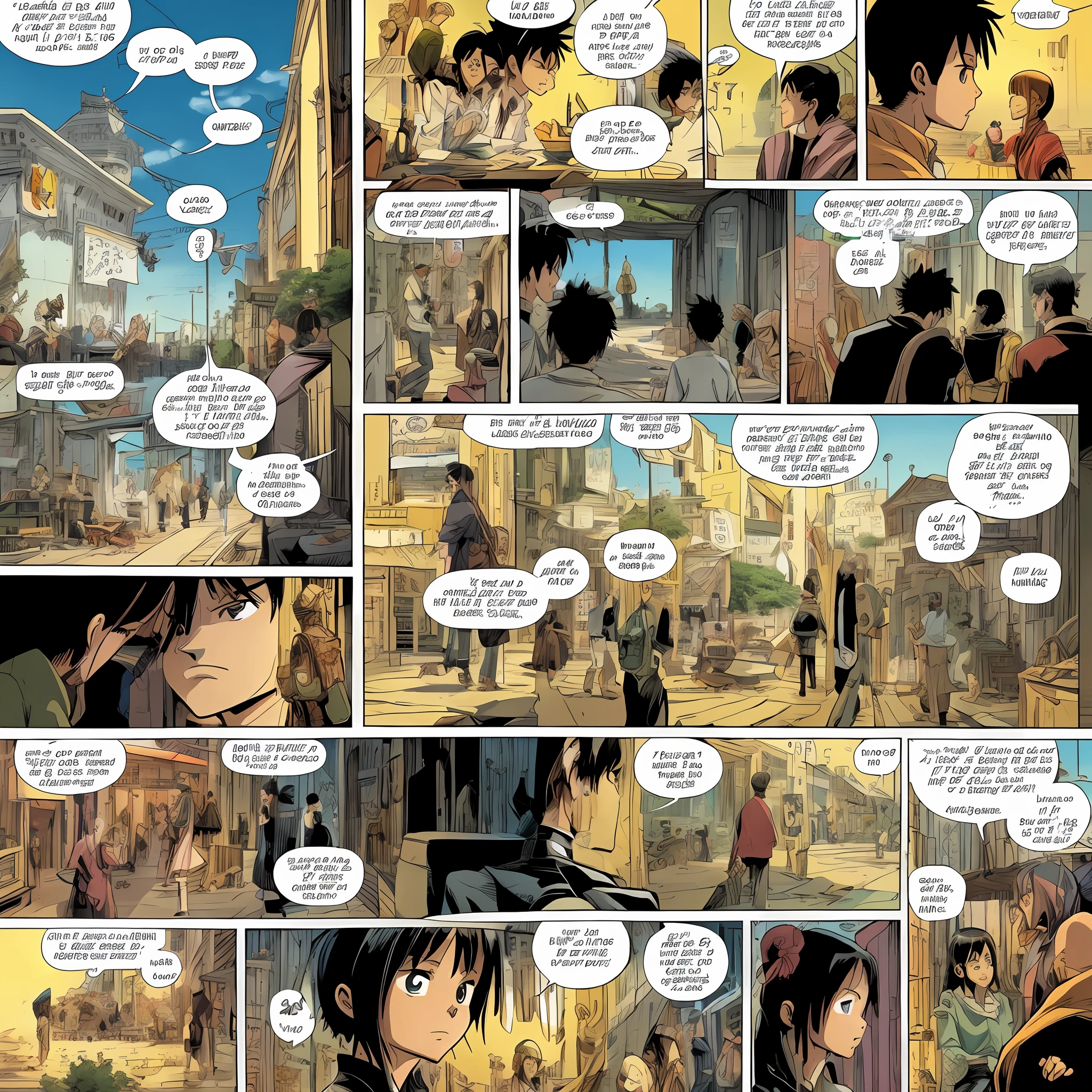 A manga, da verdade sobre Deus, arte de Masashi Kishimoto, chronological order, Speech balloons in Portuguese, Ordinary and legible words, Keep history of previous prompt
