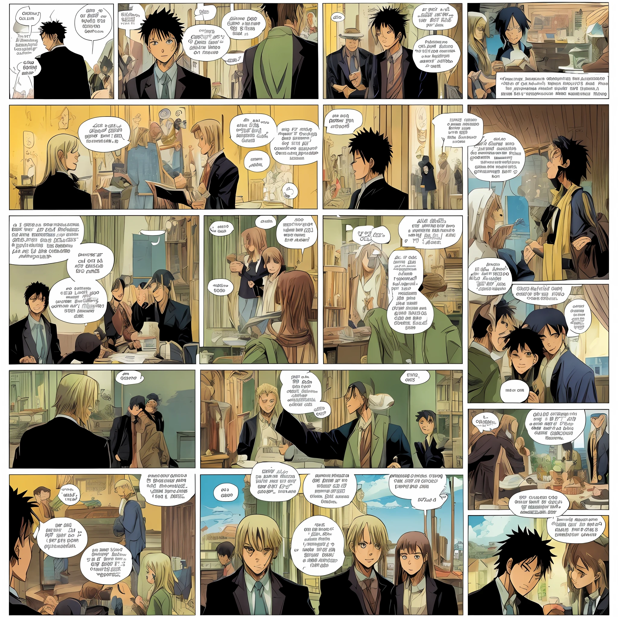 A manga, da verdade sobre Deus, arte de Masashi Kishimoto, chronological order, Speech balloons in Portuguese, Ordinary and legible words, Keep history of previous prompt