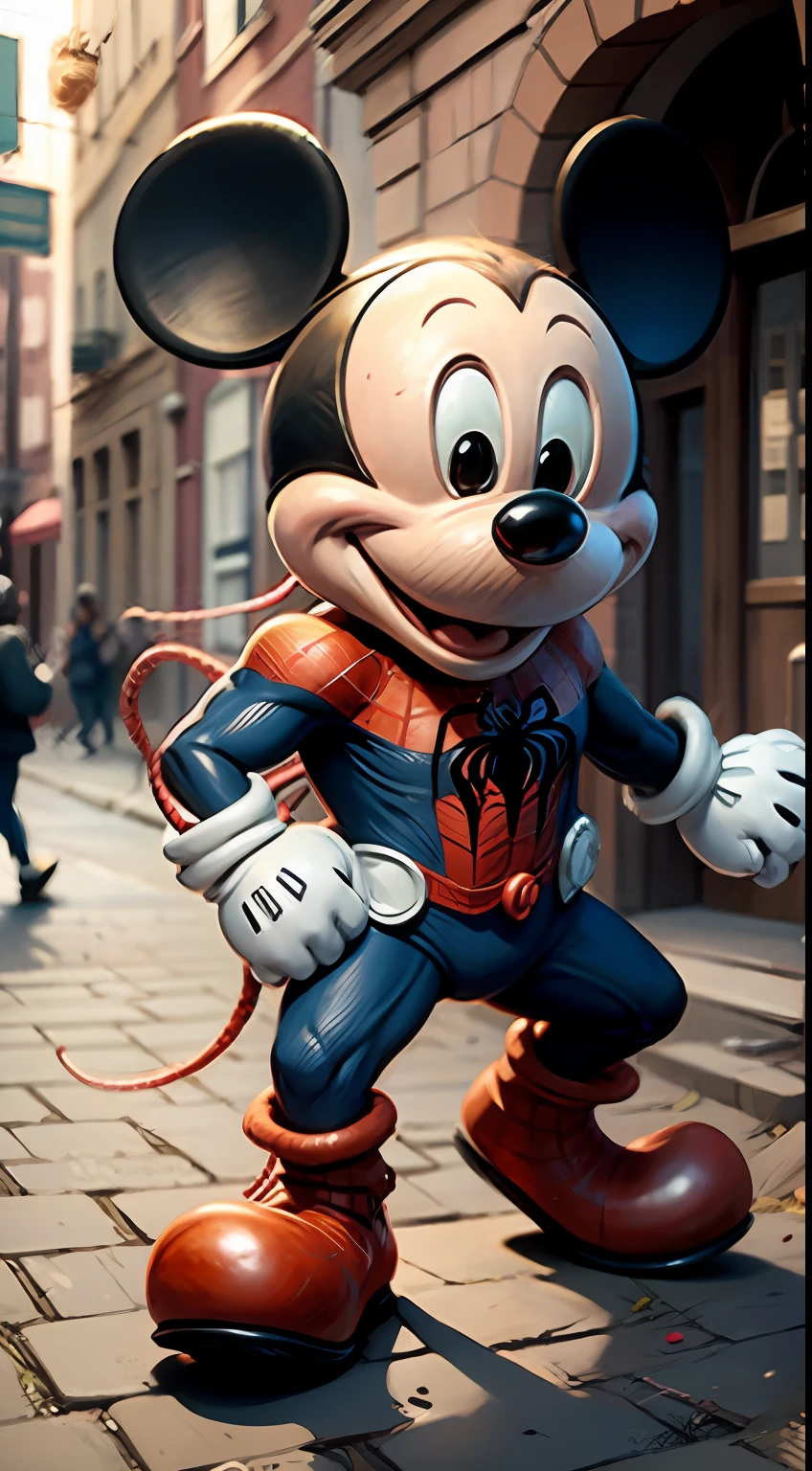 Mickey becomes spiderman