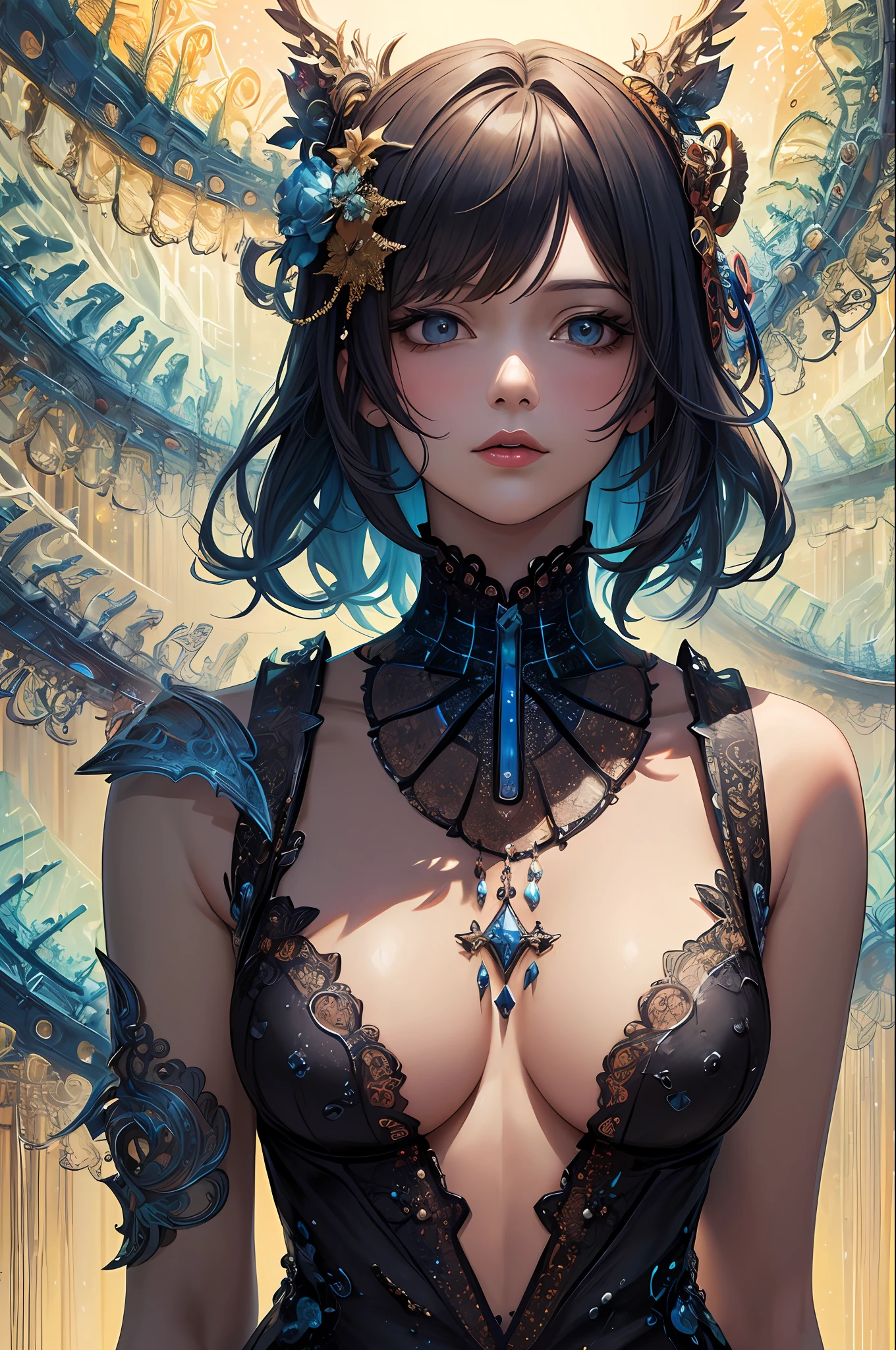 (masterpiece, top quality, best quality, official art, beautiful and aesthetic:1.2), (1girl), extreme detailed,(fractal art:1.3),colorful,highest detailed