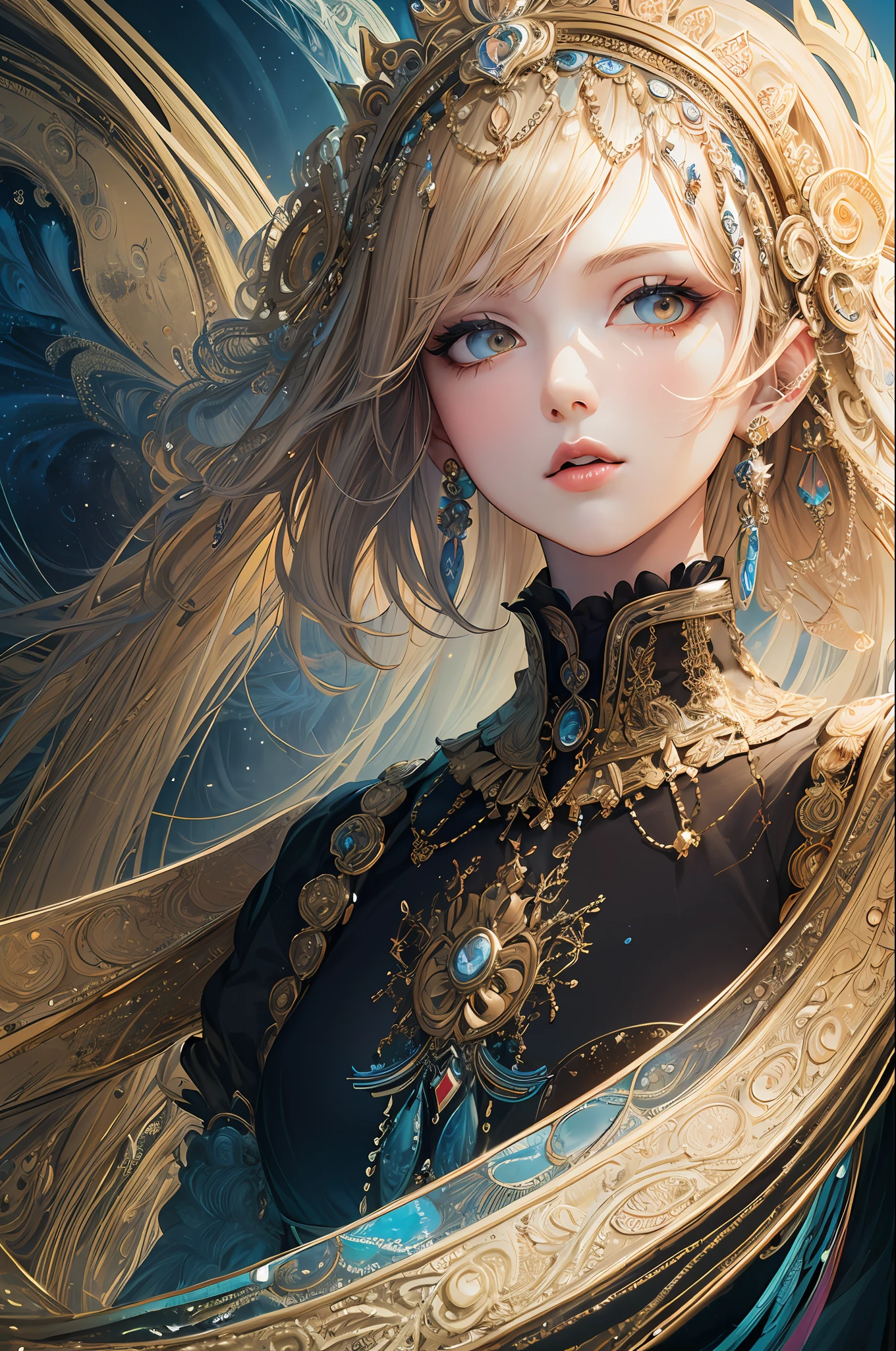 (masterpiece, top quality, best quality, official art, beautiful and aesthetic:1.2), (1girl), extreme detailed,(fractal art:1.3),colorful,highest detailed