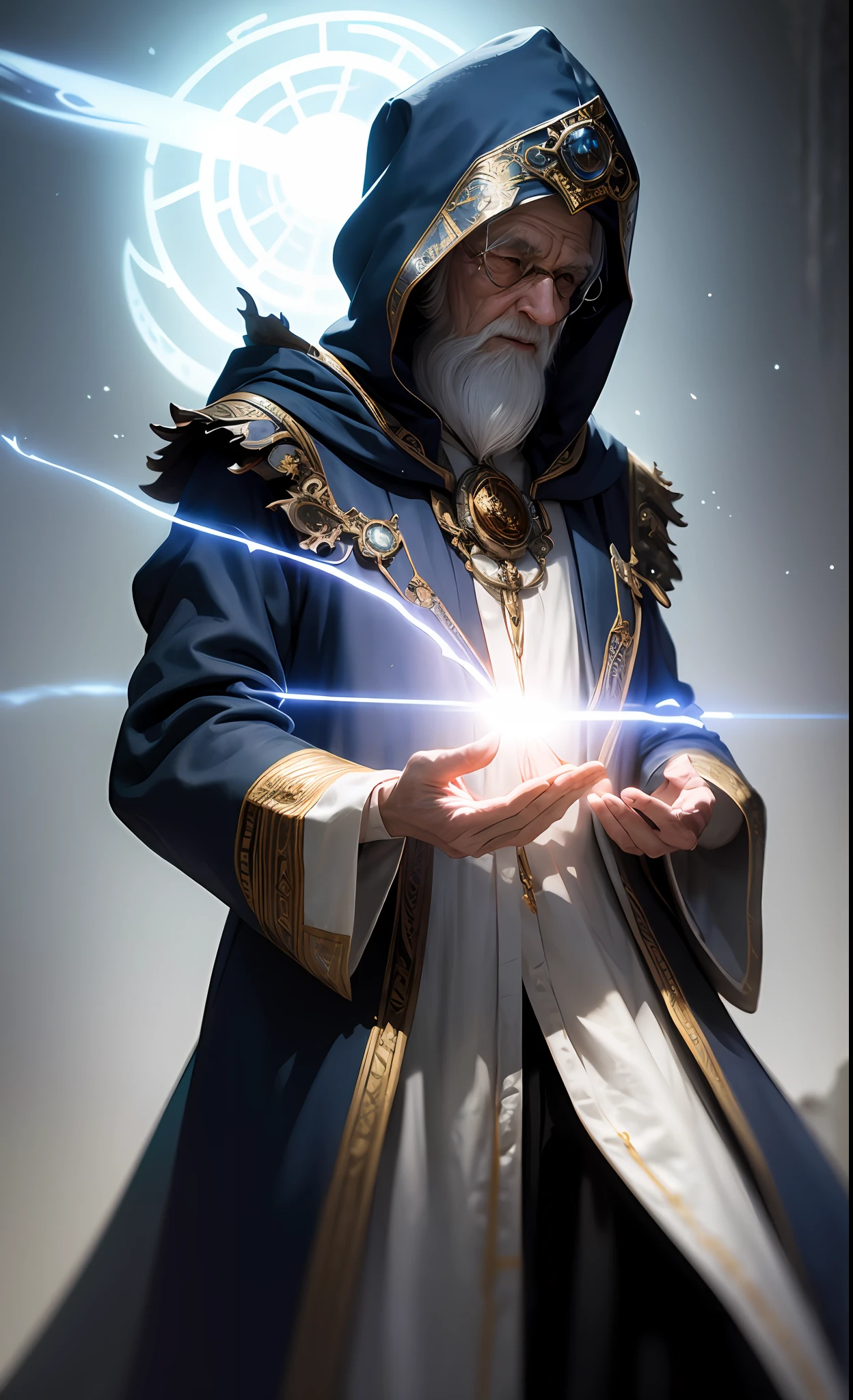 Lifelike、masterpiece、beste-Qualit、(((Old Wise Wizard)))、Mixing Potion Moody Lighting、Glow、Glow、Mysterious、Mystical、Magical、Magical、Rim lighting