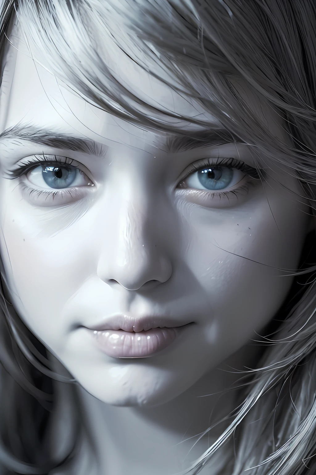 (realistic, photo-realistic:1.37),(8k, RAW photo, best quality, masterpiece:1.2), cute, ultra-detailed,heart-shaped pupils,physically-based rendering, ultra high res, kodakvision color, shot on Arricam LT Camera, bokeh, sharp focus,
looking at viewer,photorealistic,realistic, solo, photorealistic, best quality,extremely detailed face,extremely detailed eyes and face, beautiful detailed eyes,absurdres, incredibly absurdres,haunting smile,Messy hair, floating hair, ,