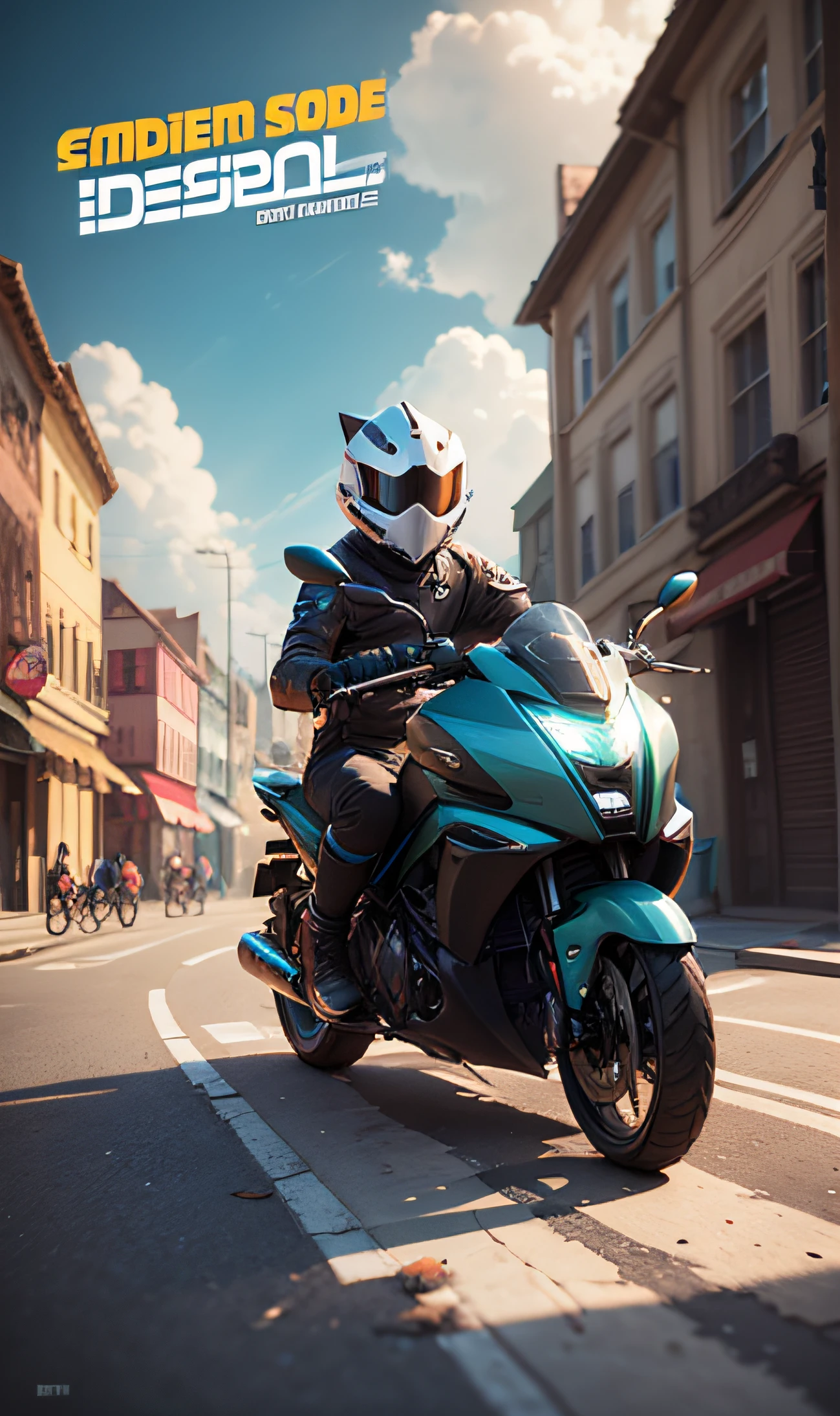 a cartoon boy riding in a car with a green light on it, Mobile game art, Game art, side scroller game, Stylized game art, mobile game style, sky town, cover game art, front cover of a new video game, 3 d icon for mobile game, side scroller, mobile game, The cover of the game, 3D Game Art A 9th anniversary event incorporates 9 elements