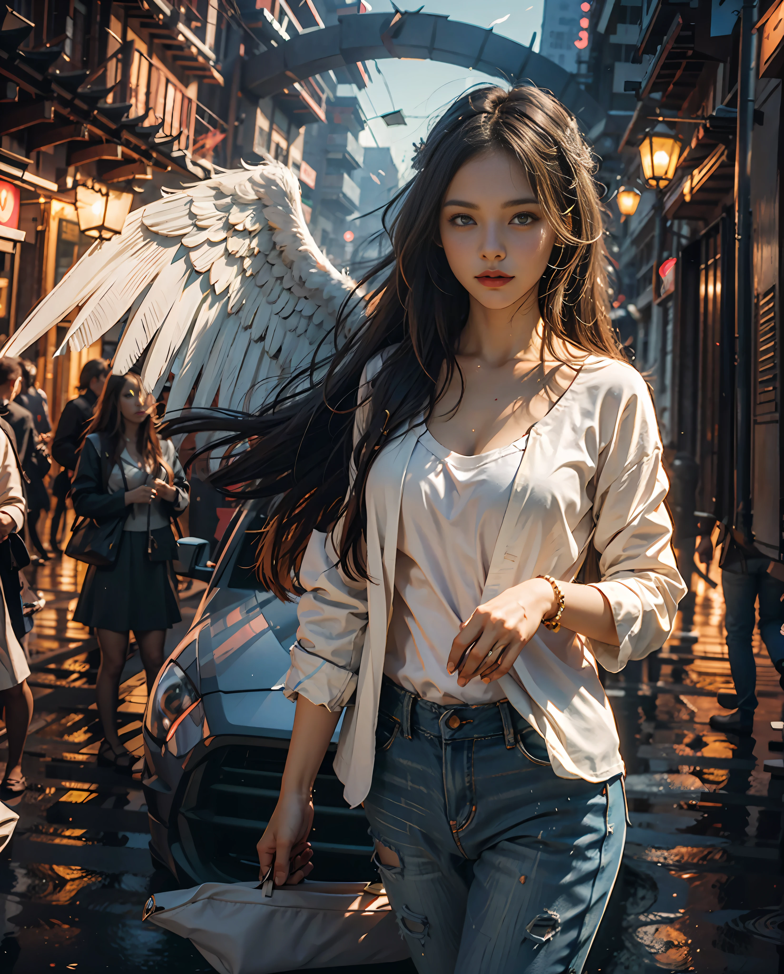 Giant angel wings,