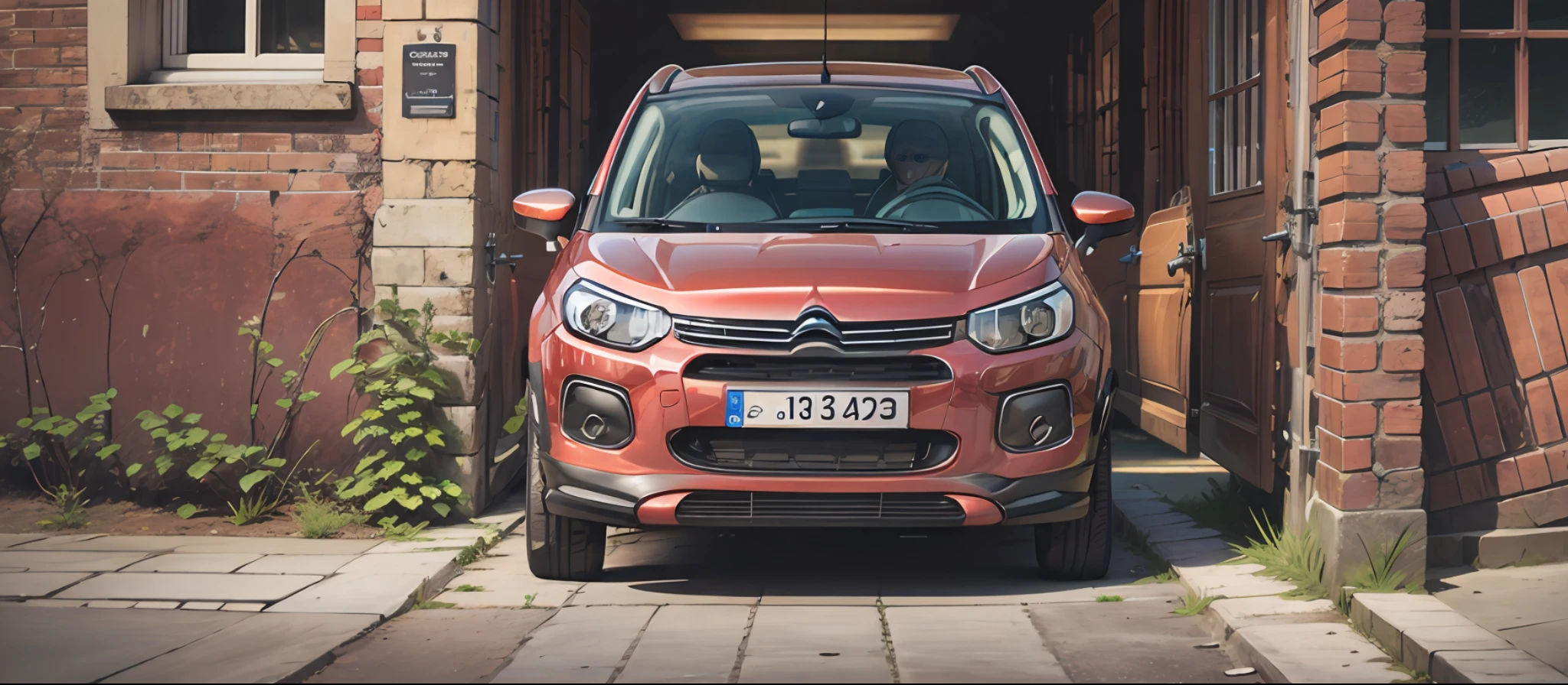 carro citroen C3, burgundy color