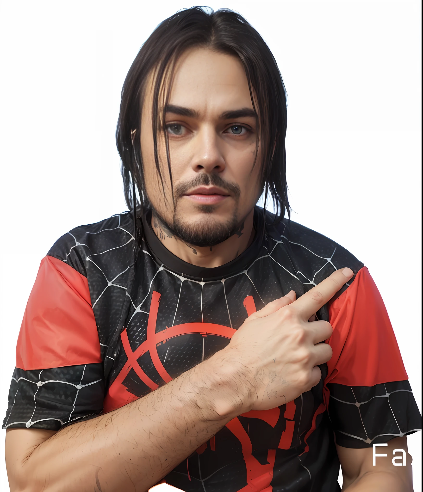 Cyborg man, tall, muscular, chips scattered around the body, leds, hi-teck symbols like tattoos, walking on the street. On the face a lens over the left eye with neon blue light. Realistic photo, 8k, high definition, high resolution, futuristic image, artificial intelligence movie style, highlight for the features on the face, many details