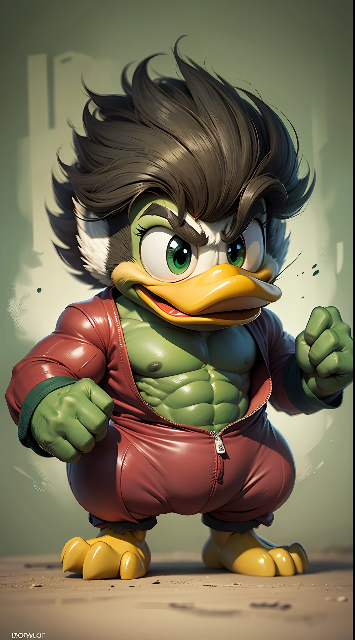 hulk style Donald Duck