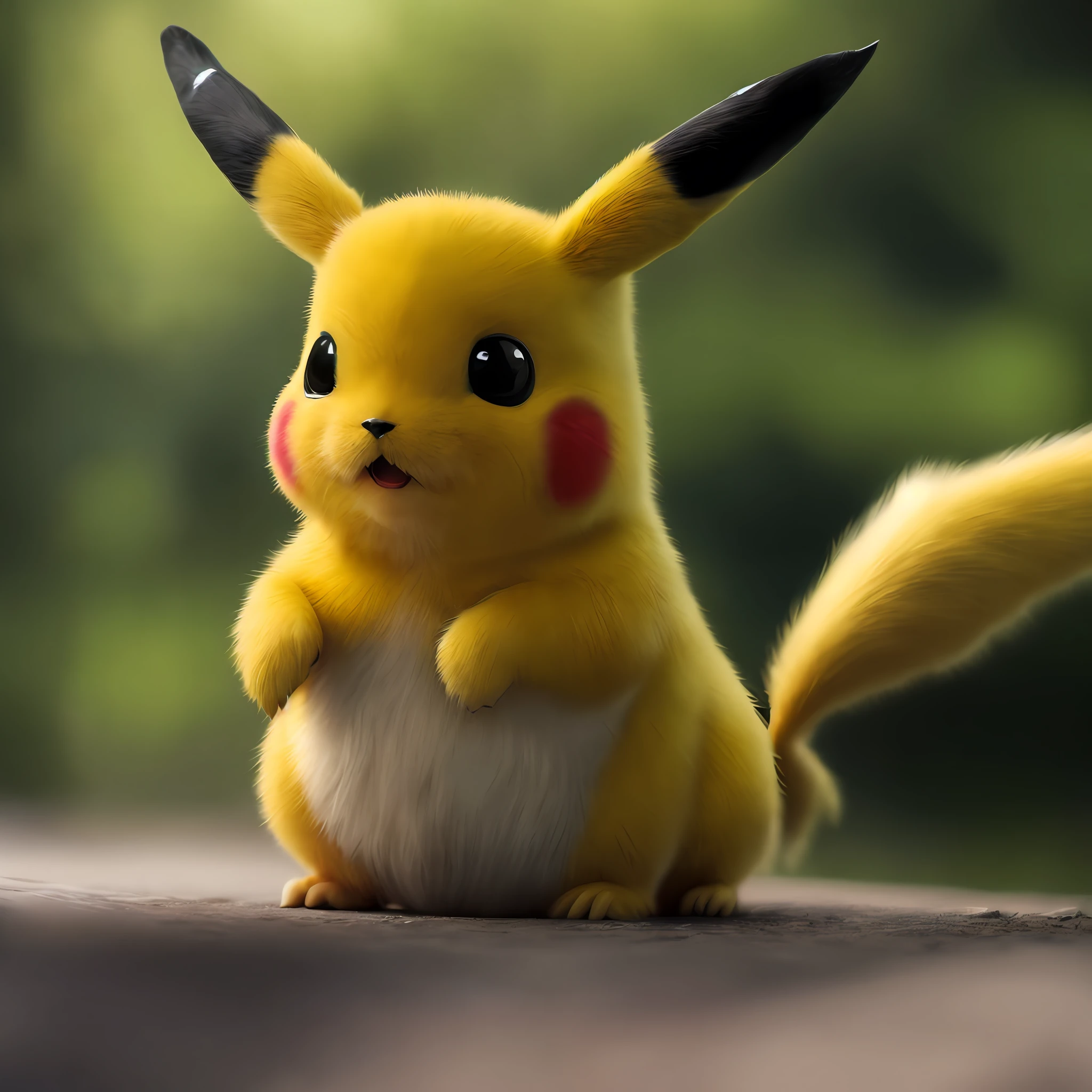 Single Pikachu portrait, blur, hyperreal, nature, depth of field, to8contrast style --auto