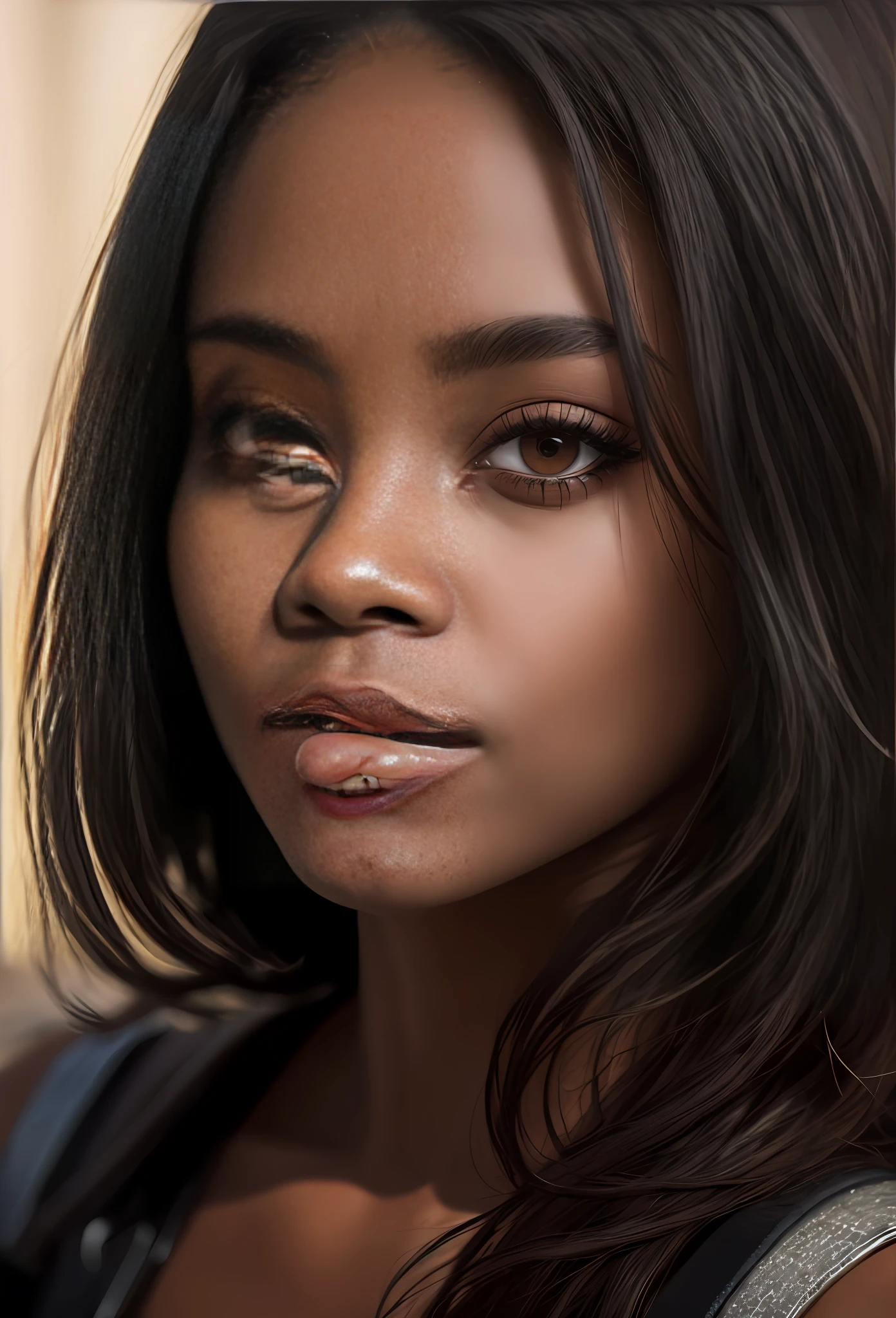 (an extremely detailed black woman face),best quality,portrait,high resolution,centered,(looking at camera),(dark-brown eyes)