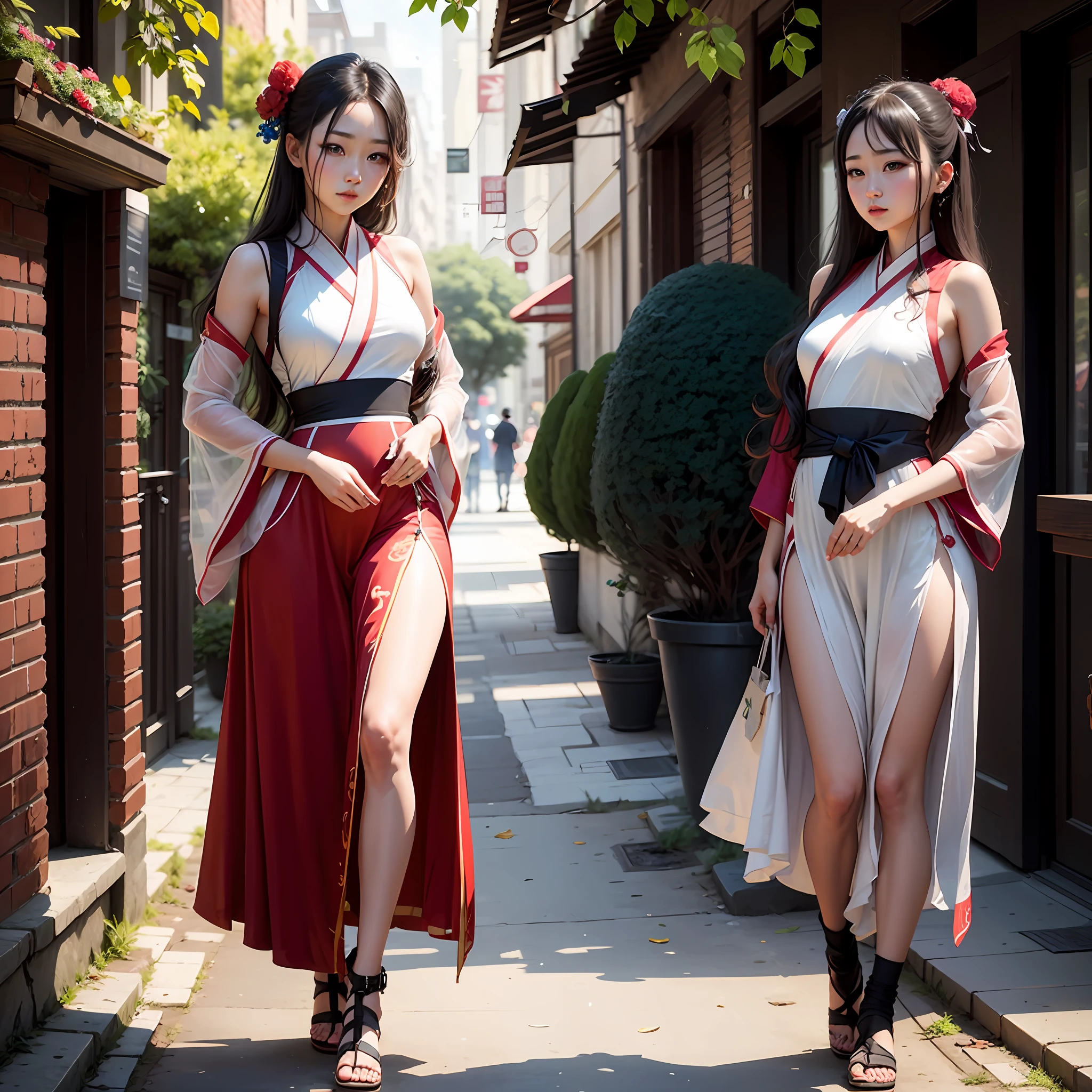 A girl wears a transparent Hanfu --auto
